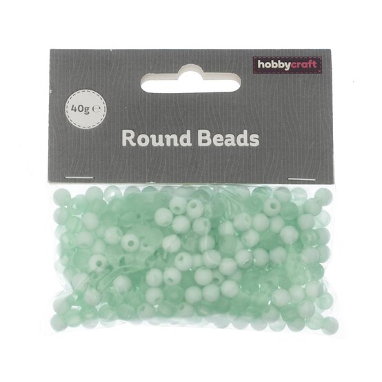 Mint Green Round Plastic Beads 6mm 40g