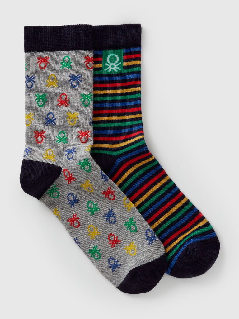 Two pairs of patterned socks
