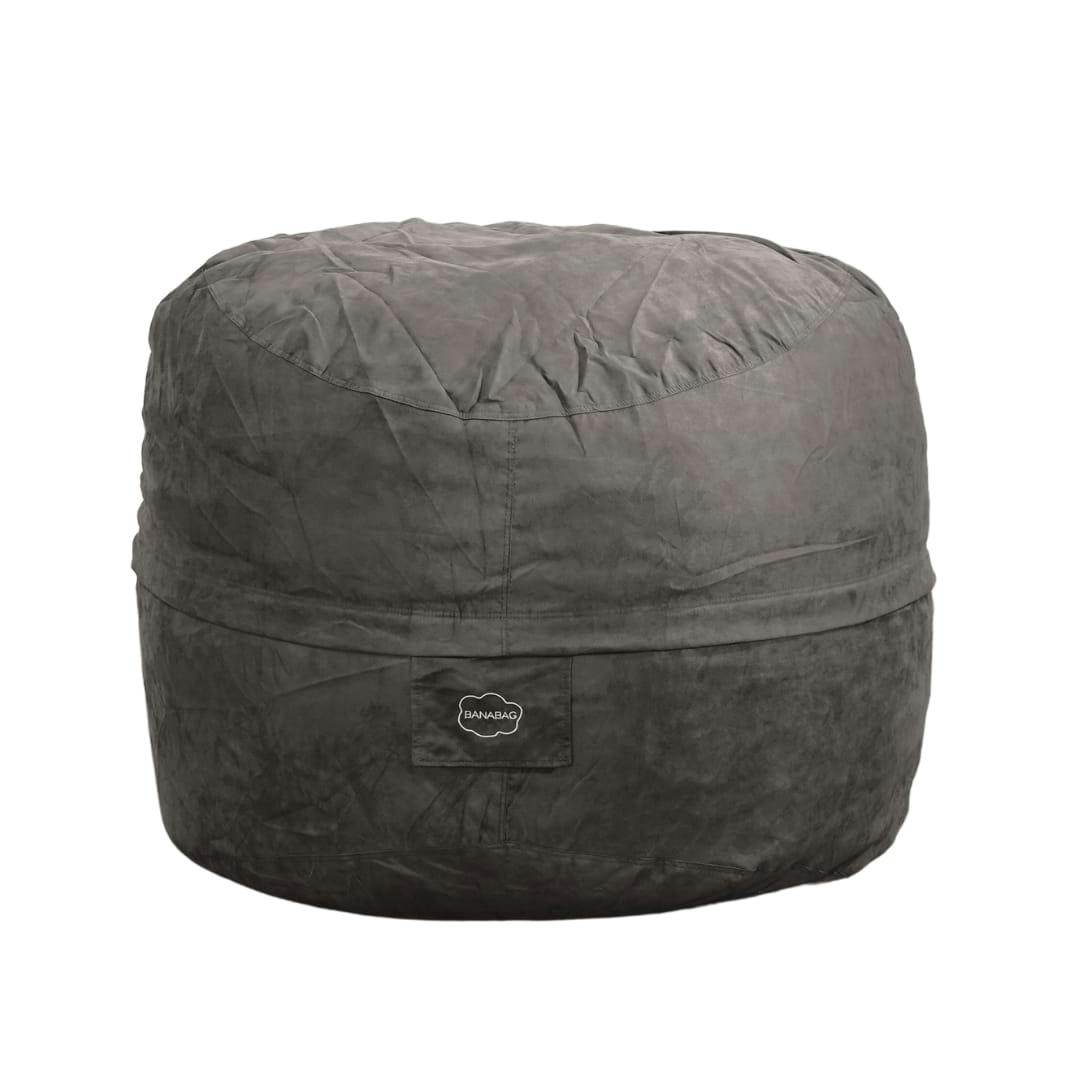 - Pouf Géant Microsuède Gris 180 cm