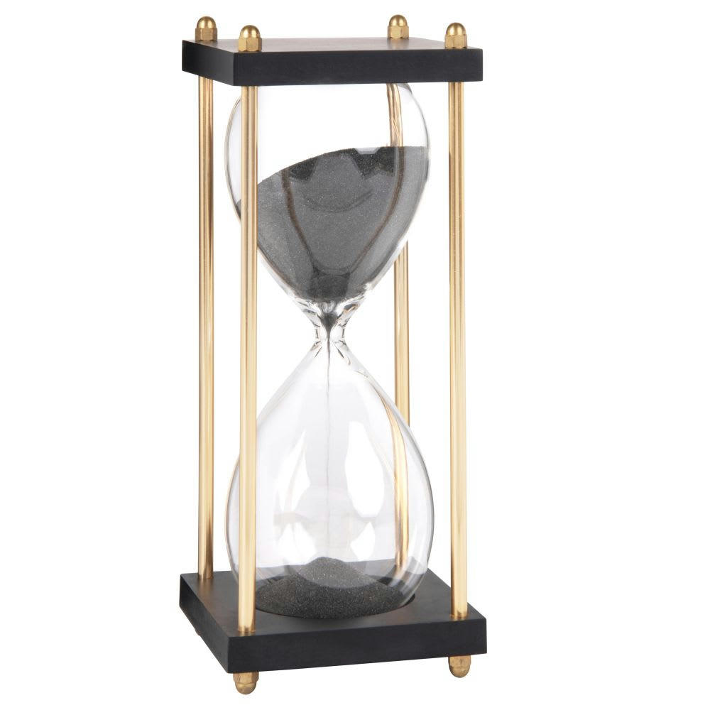 - Sablier en verre sur base noire