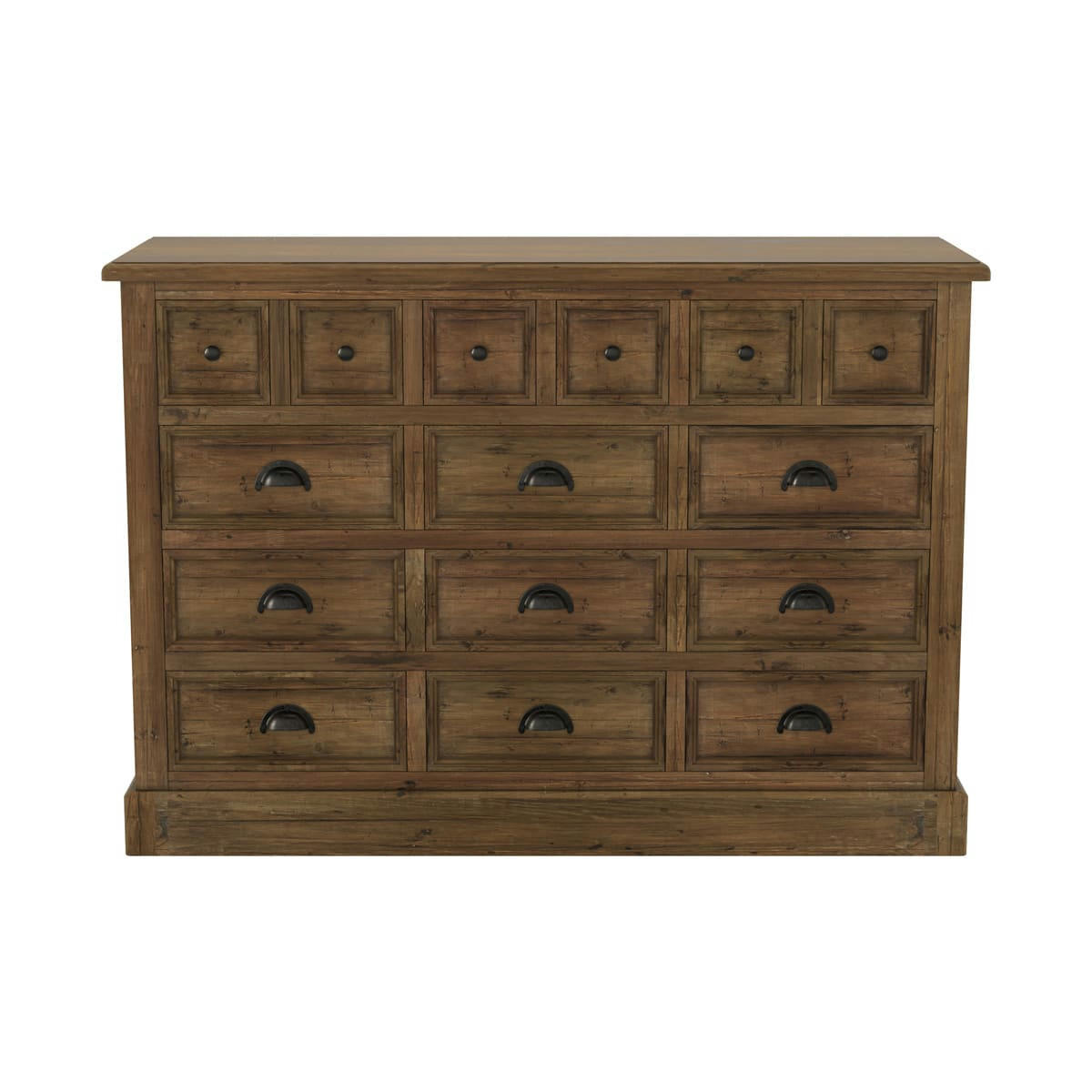 AKKA - Commode en bois recyclé et métal, 15 tiroirs