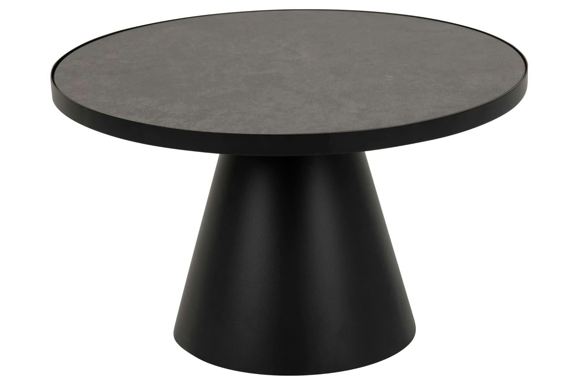 GIROLLE - Table basse ronde en céramique et métal D65