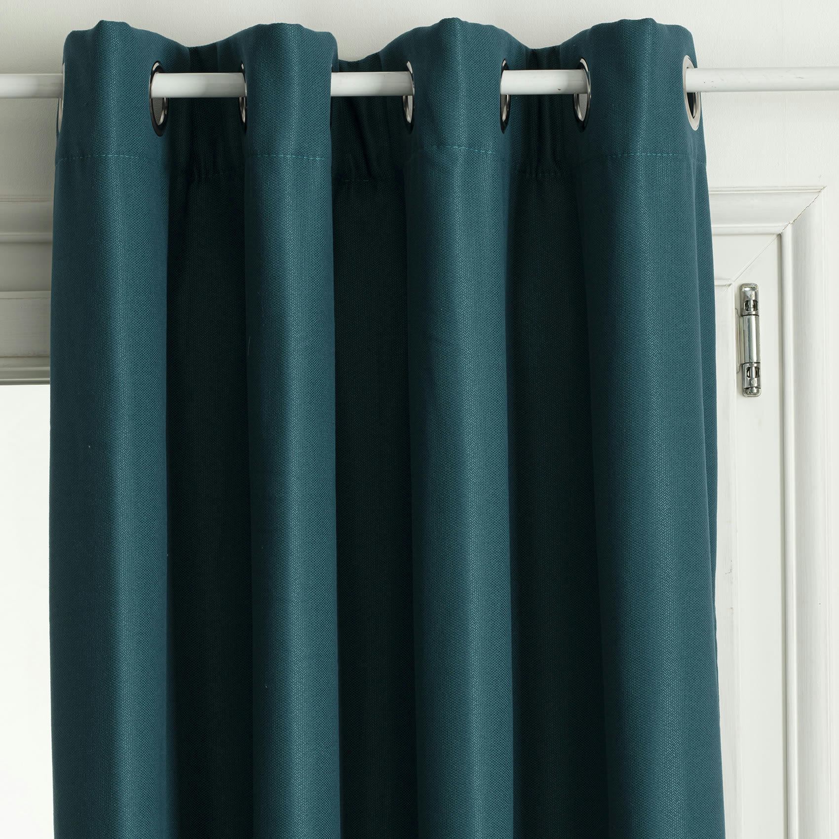 - Rideau thermique et isolant uni polyester bleu canard 140x260 cm