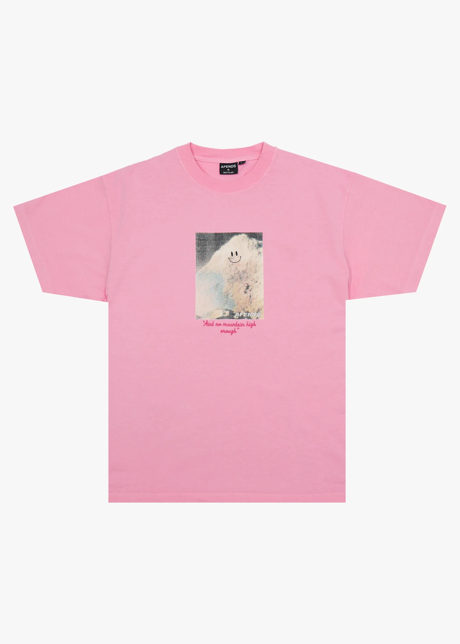 AFENDS Mens Too High - Heavyweight Boxy Tee - Vintage Pink