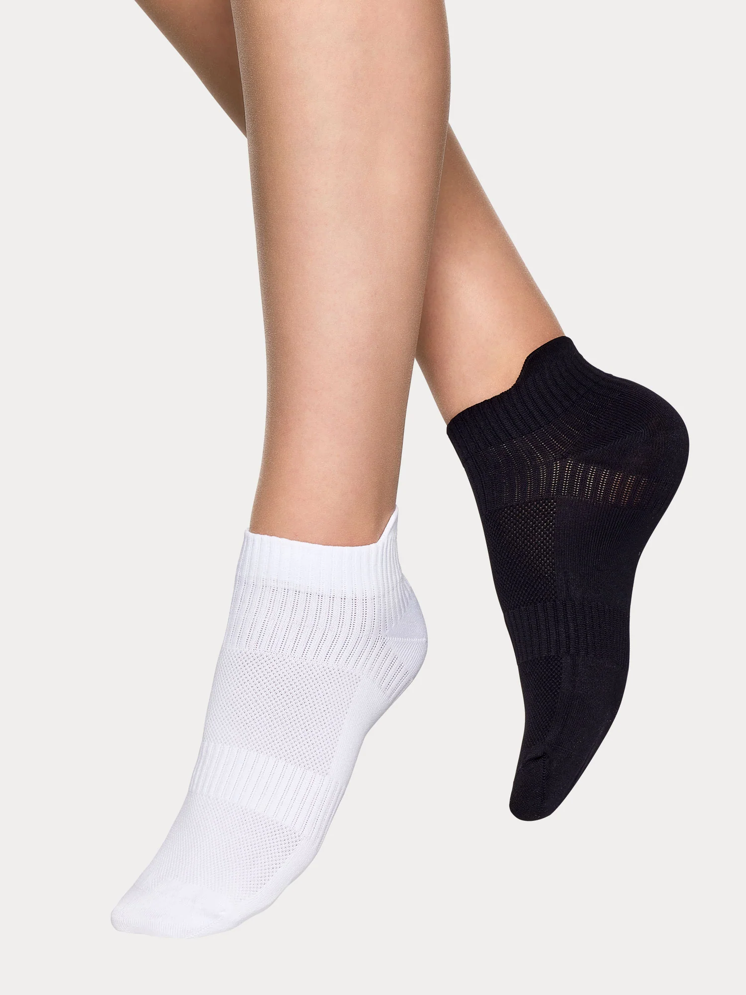 SPORT SNEAKER sukat, 2 paria - musta/valkoinen