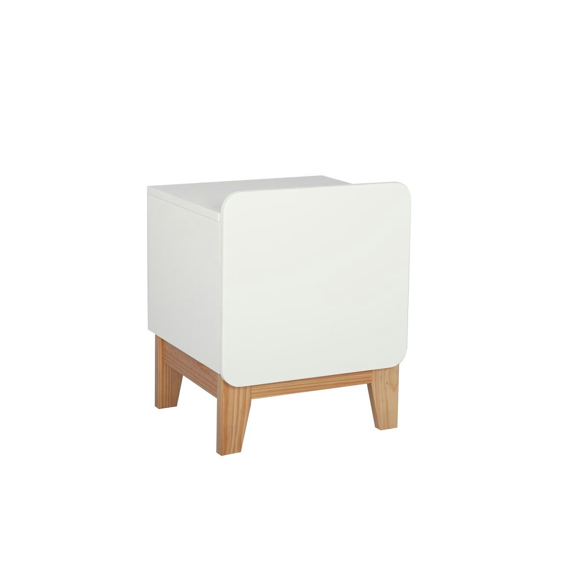 YUKI - Chevet enfant bois massif blanc et bois