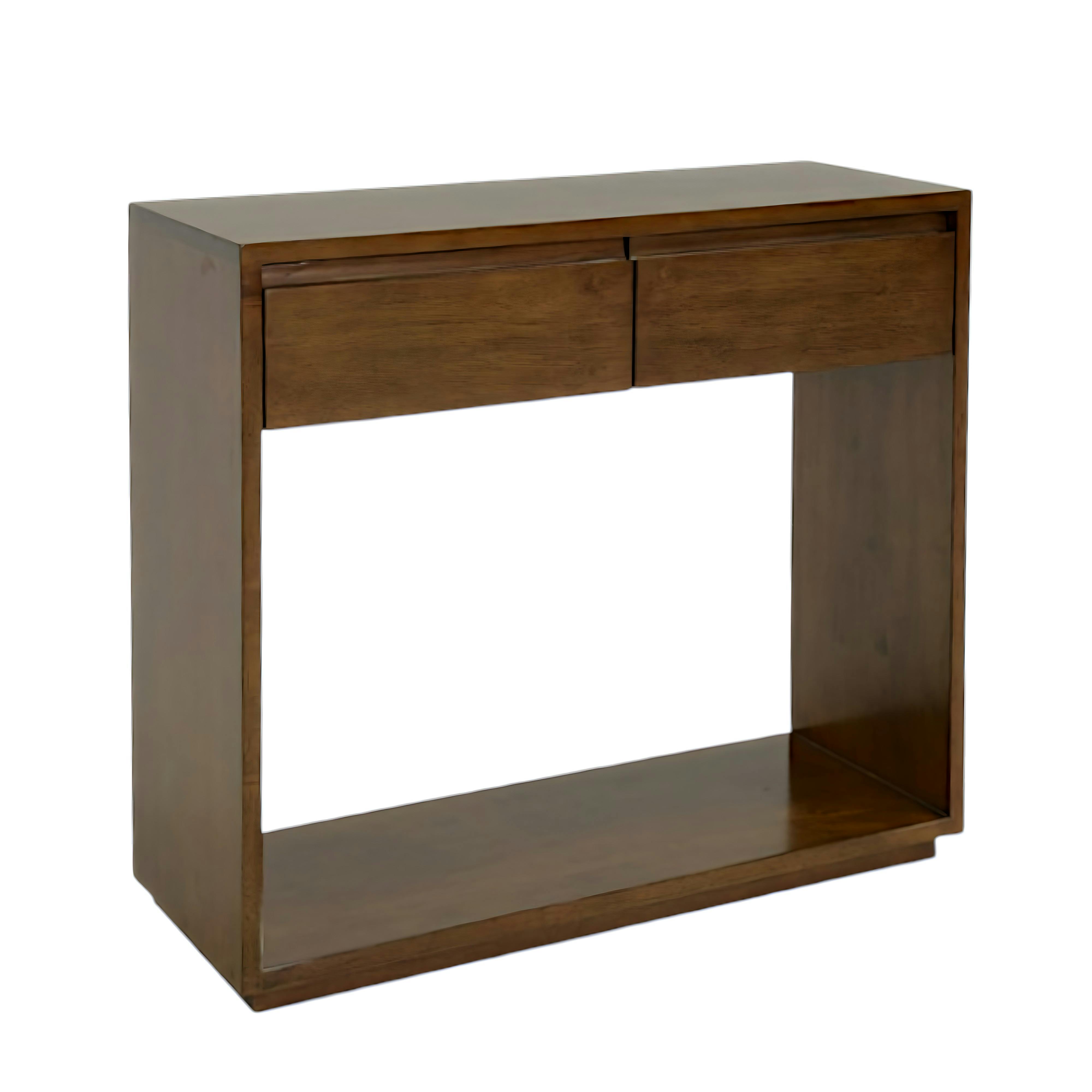 Console Hévéa 2 tiroirs, double plateaux 80x30x75cm BALTIC