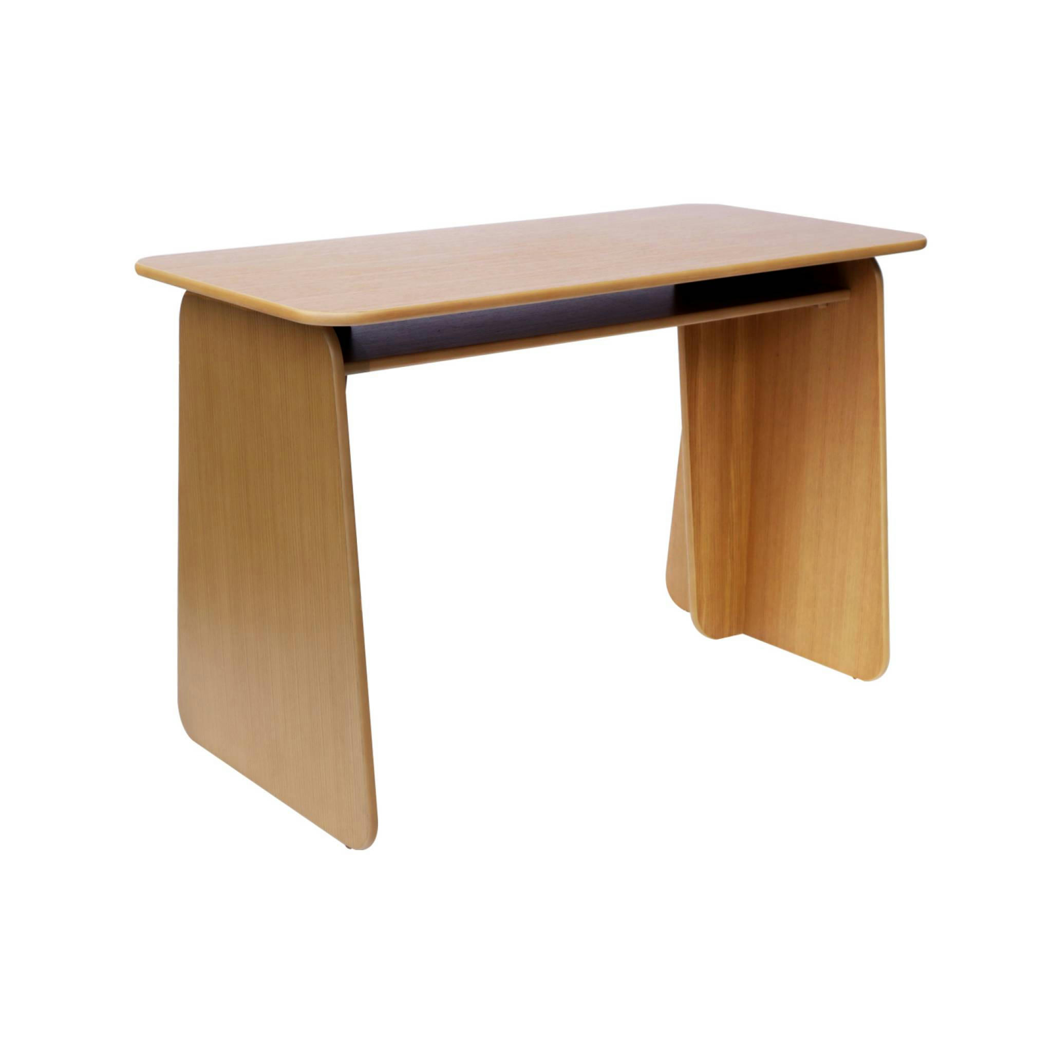 OLYMPIE - Bureau avec casier placage chêne, 1 niche