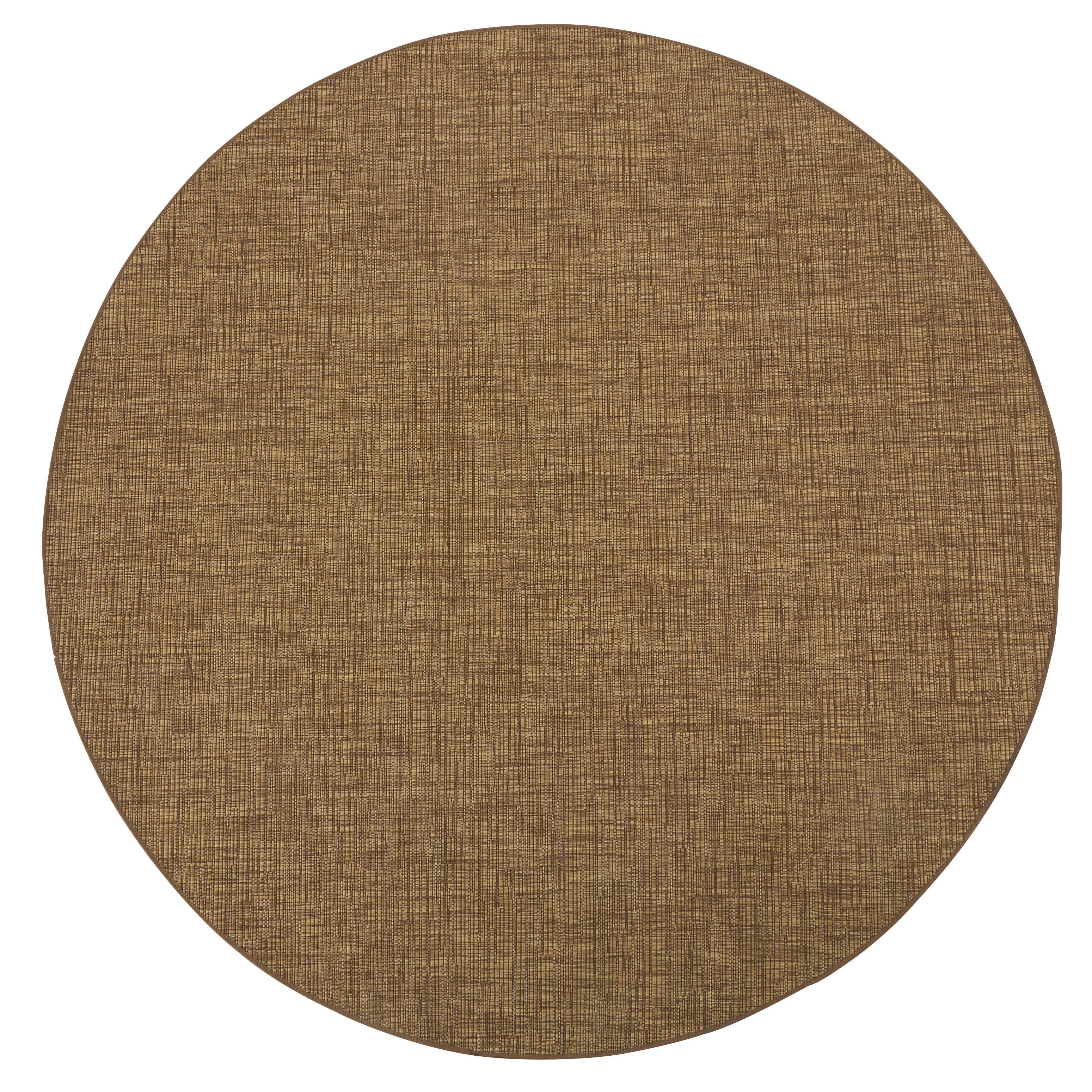 INDRA - Tapis d'extérieur rond tissé marron D200