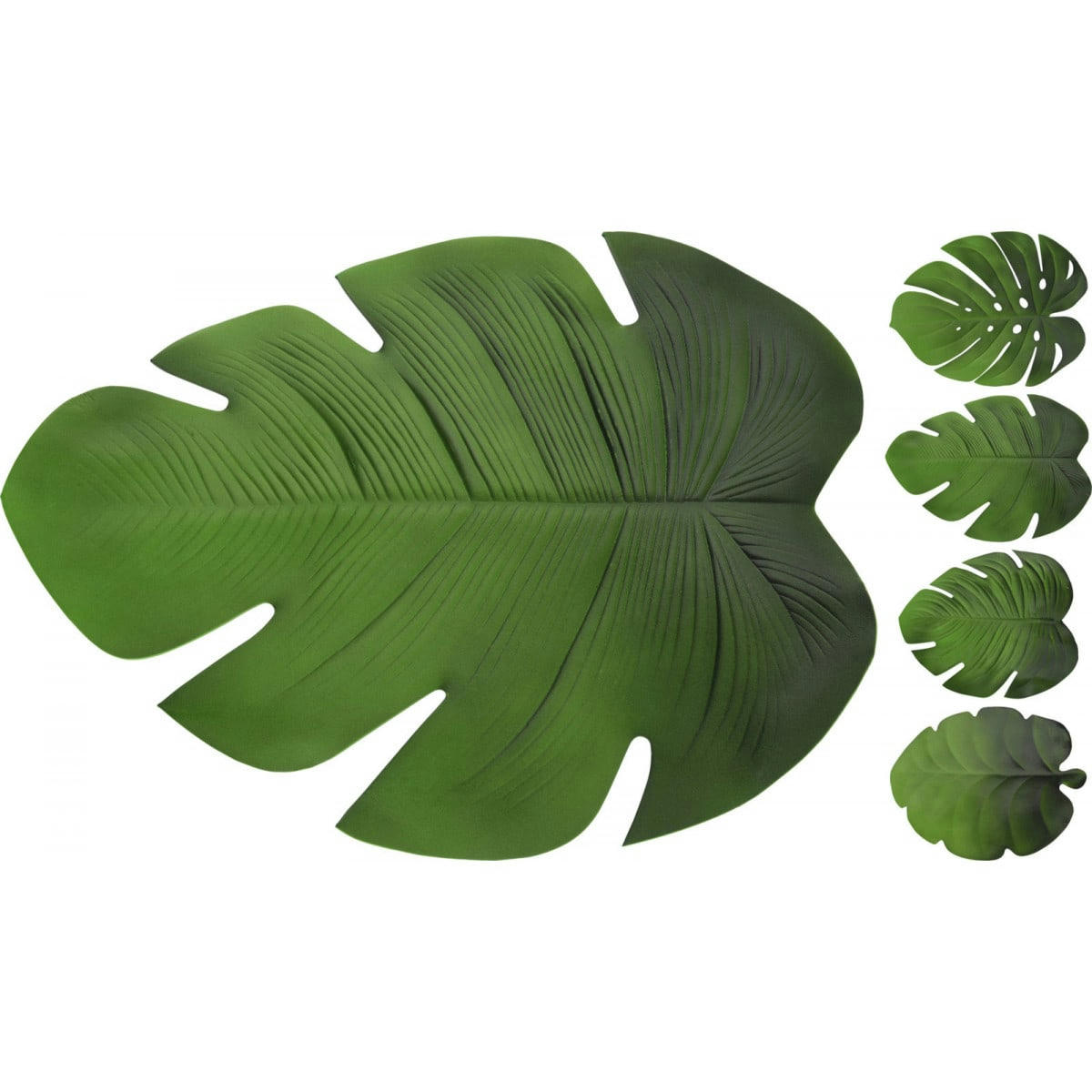FEUILLE - Set de table en vinyle vert feuille - Lot de 4