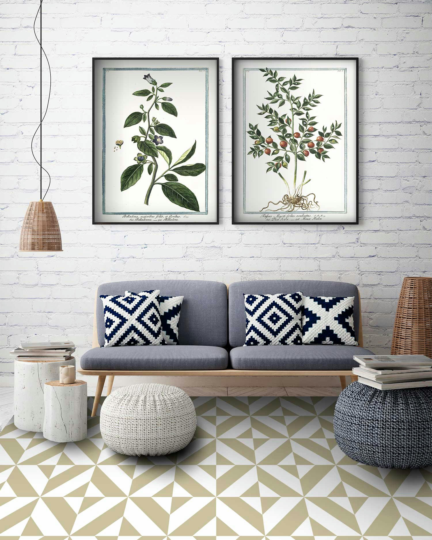 - Tapis vinyle forme géométrique vert pastel 80x200cm