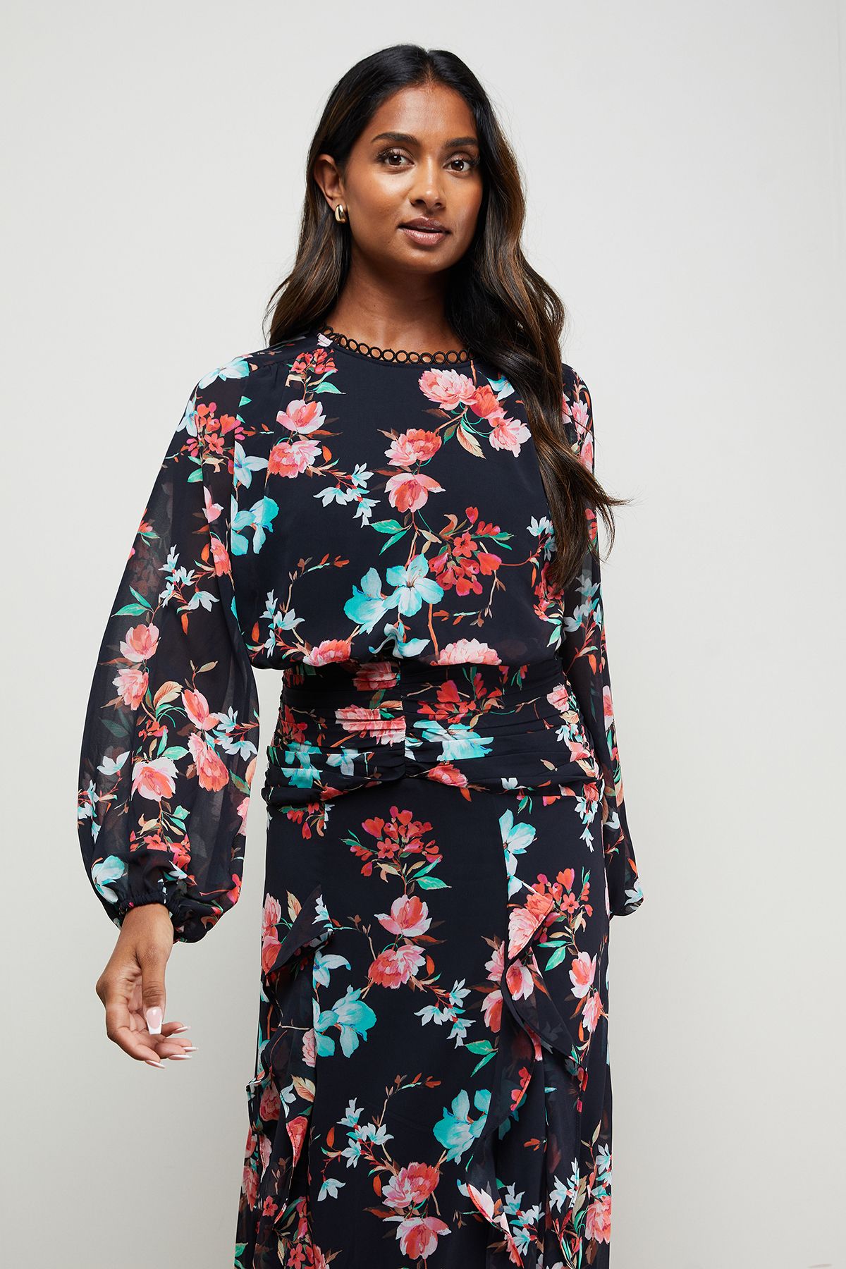 Oasis Boho Long Sleeve Maxi Dress