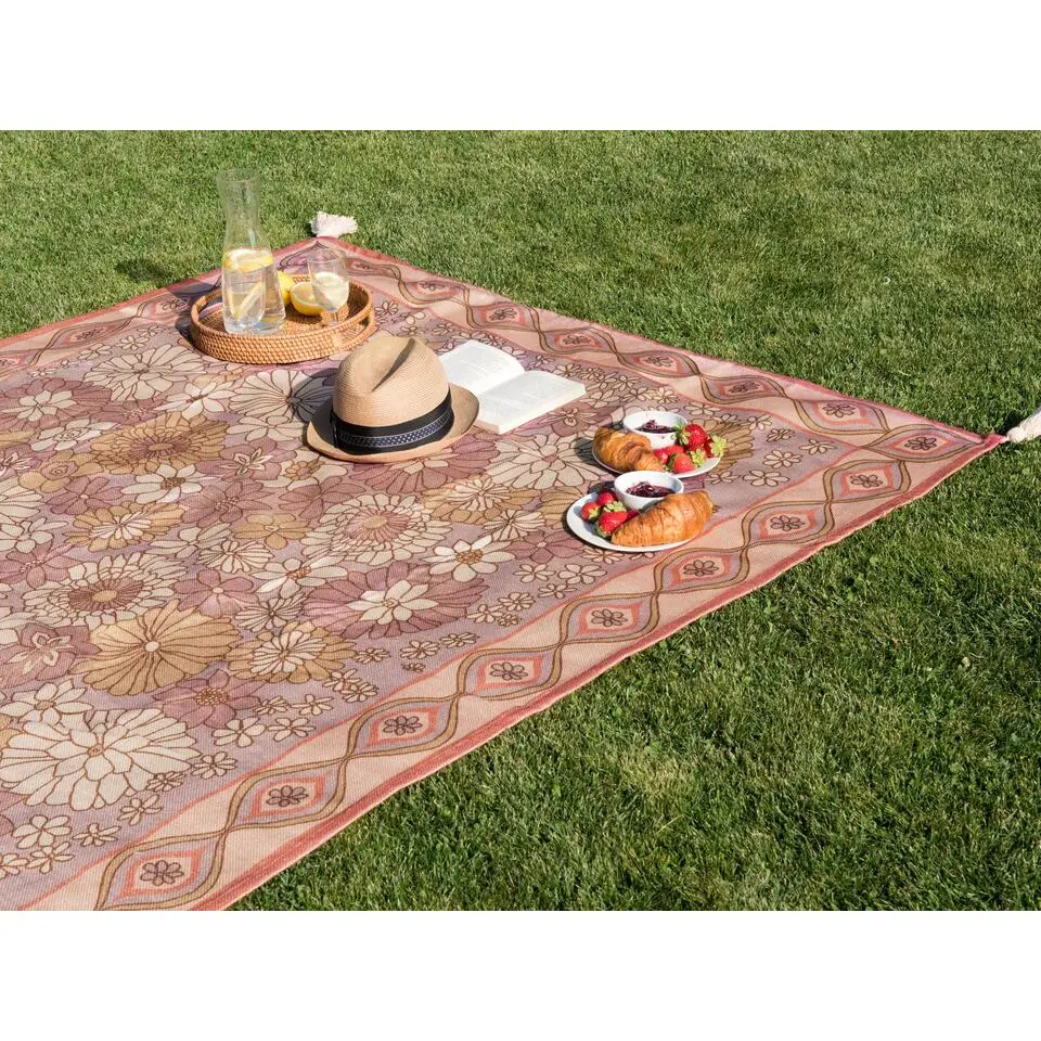 LASHARI - Picknickkleed - Perzik - 200 x 200 cm - Polyester