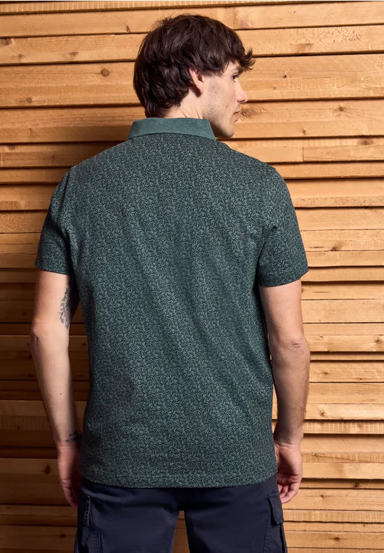 Jersey Poloshirt mit Print