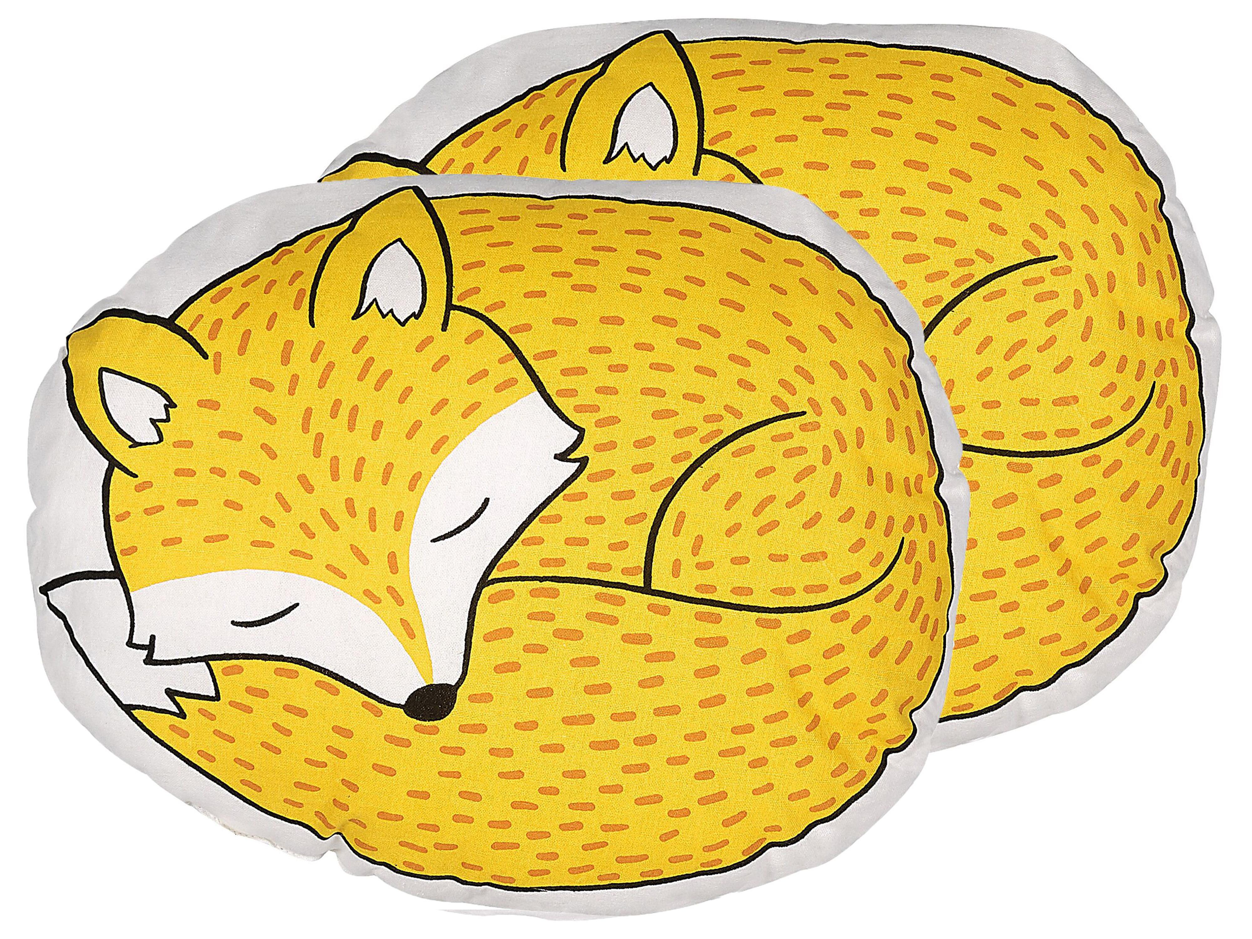 Throw Cushion DHANBAD Cotton 50 x 40 cm Yellow Fox