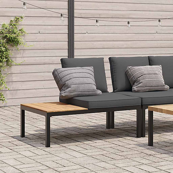 Banc de jardin avec coussins noir aluminium vidaXL