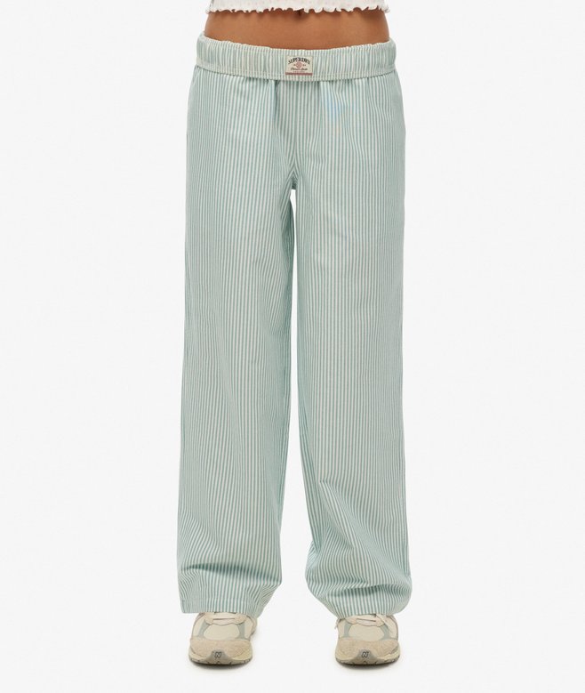Organic Cotton Stripe Elasticated Trousers