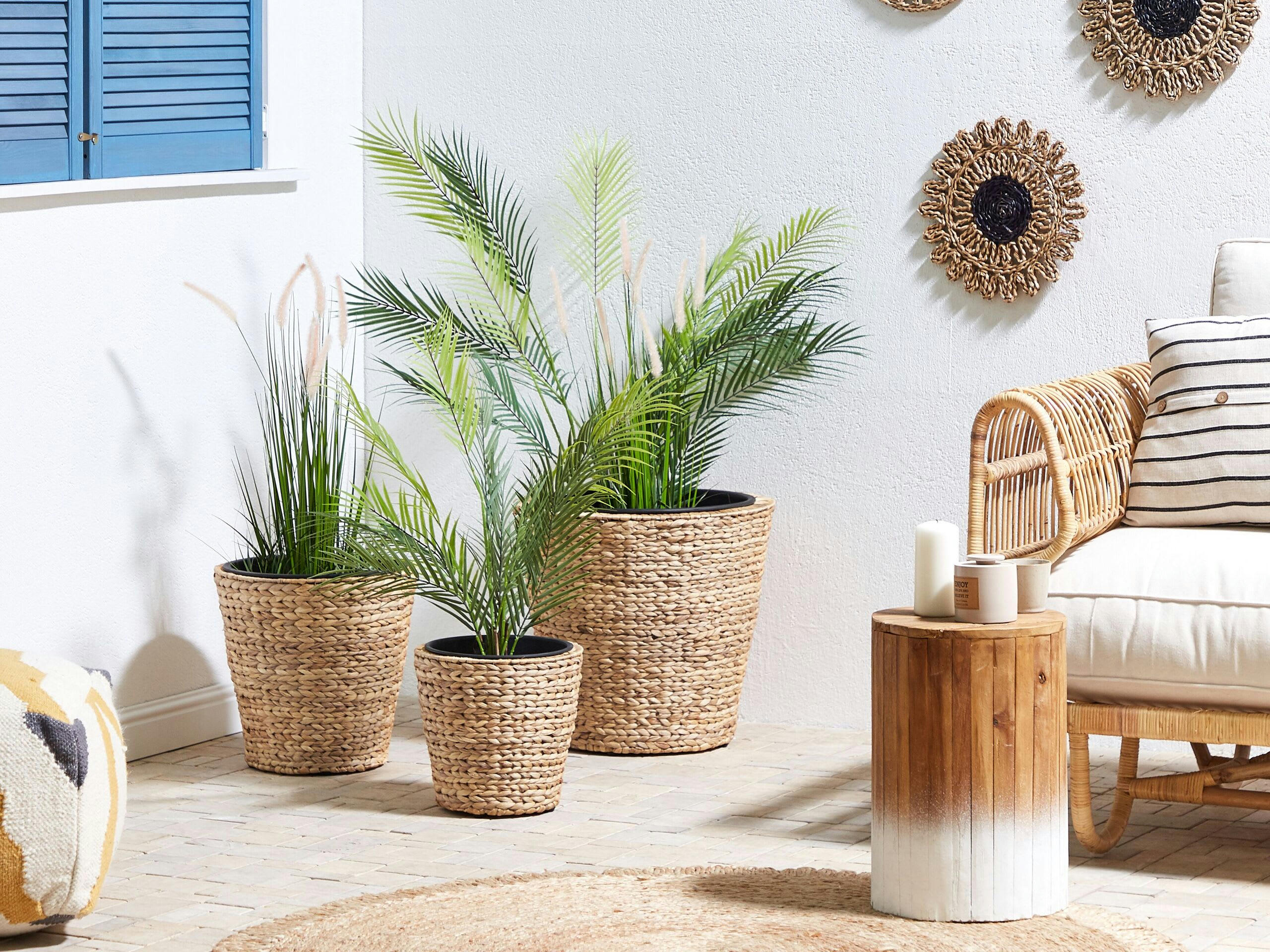 PLAKA - Pots et Vases en rotin beige H28 37 47