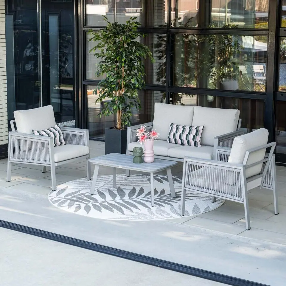 Preci aluminium loungeset - taupe - desert sand