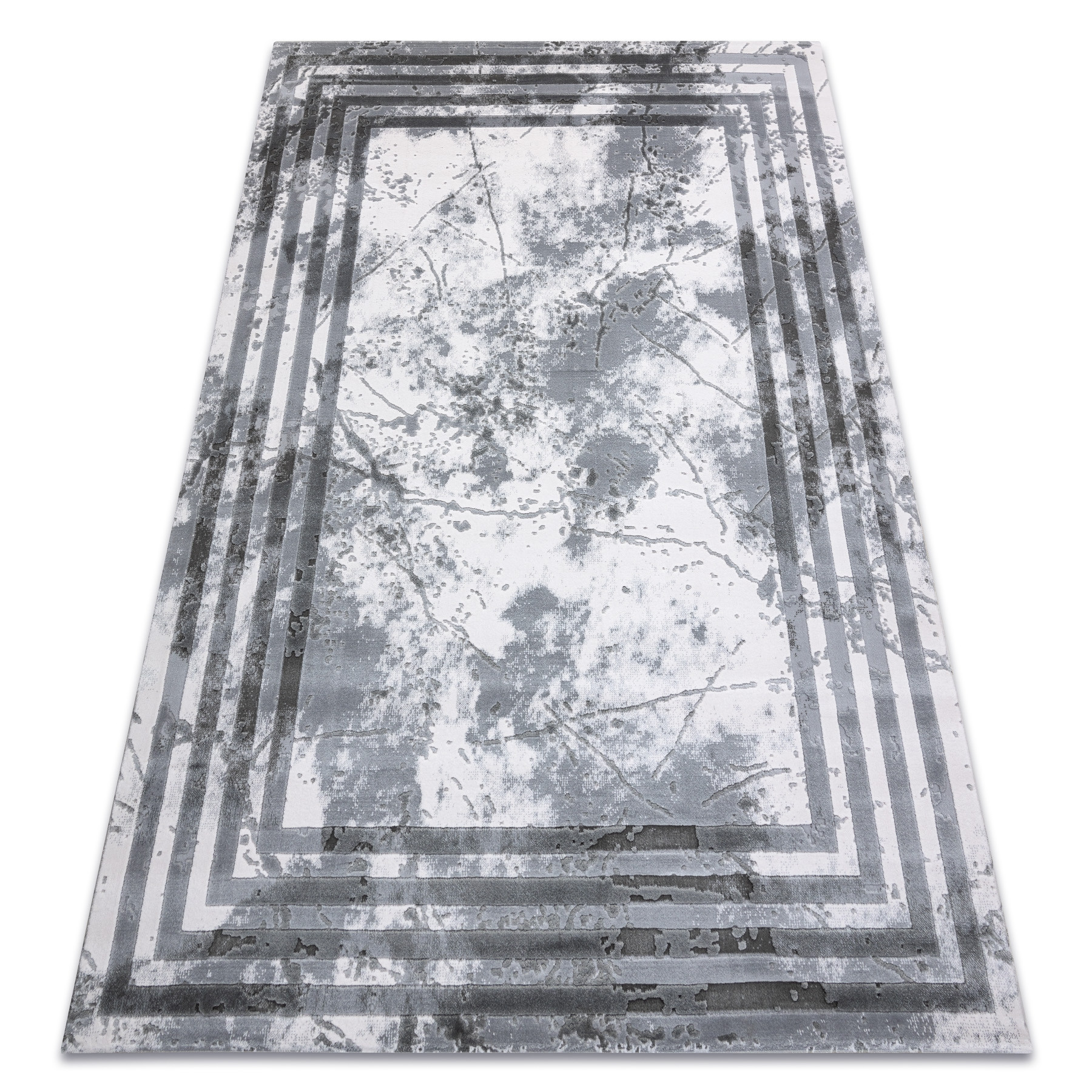 Dywan AKRYL VALS 01553A C53 74 Ramka marmur szary / kość 240x340 cm
