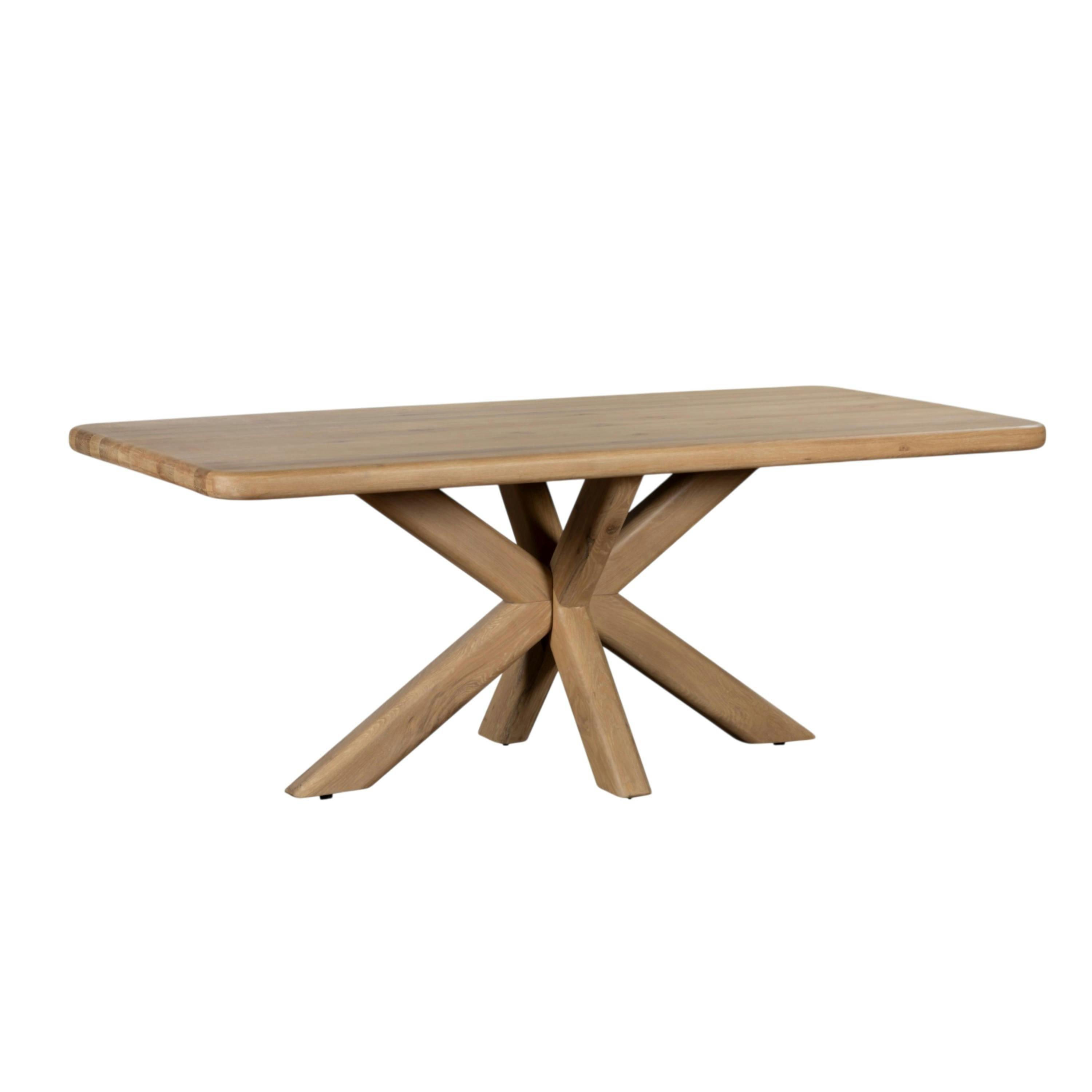 Table à manger chêne massif bords arrondis 180 cm ASTER