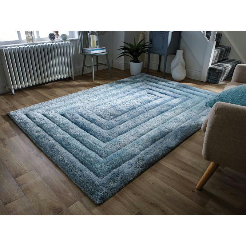 RIDGE - Tapis en relief duck egg 80 x 150