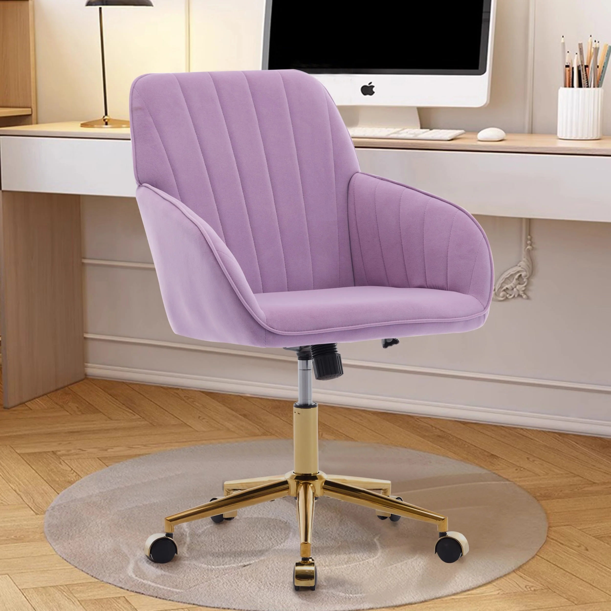 Modern Upholstered Swivel Office Chair