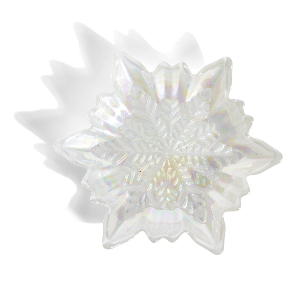 Coupelle verre flocon blanc irisé