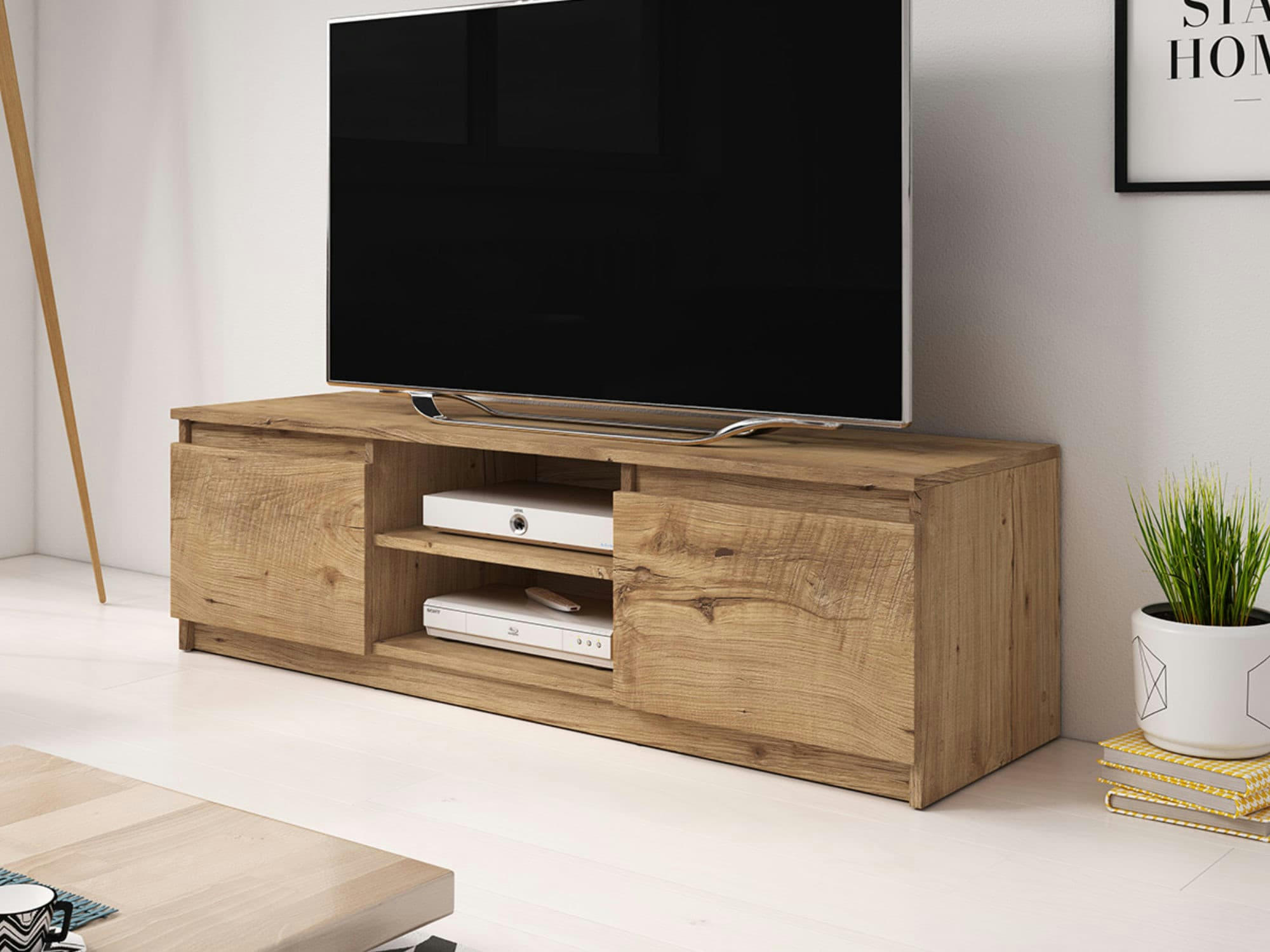 ROBIN - Meuble TV style industriel 120 cm bois
