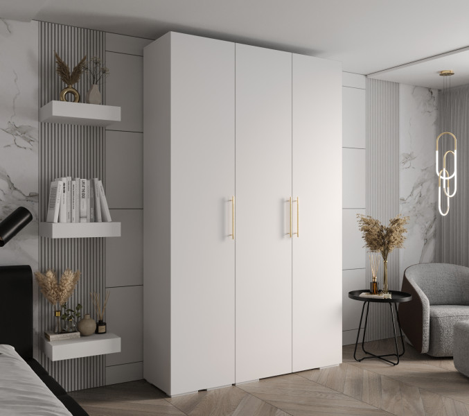 Szafa ubraniowa Garderoba INOVA 3 1,5SZ biały