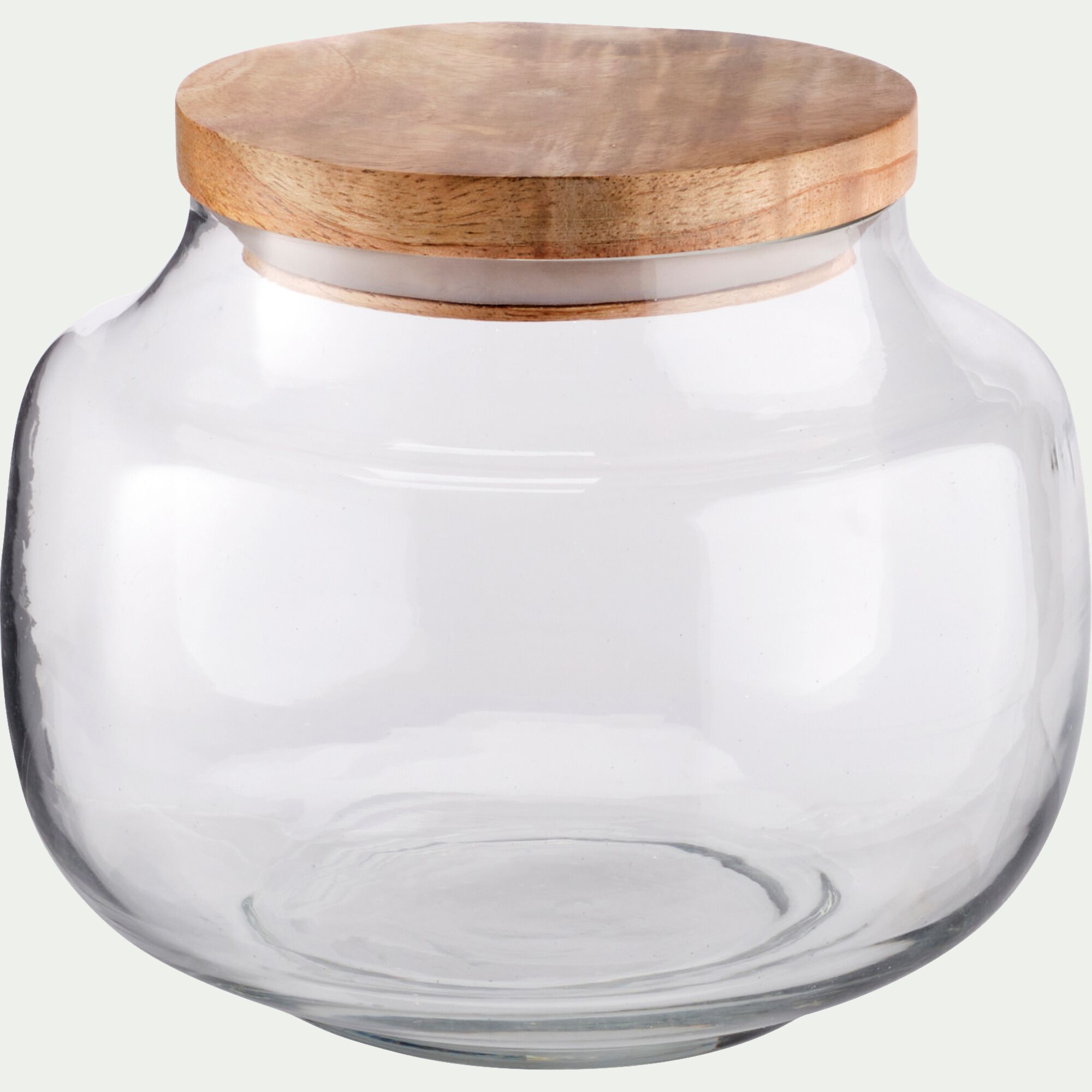 BLOCA - Bocal en verre avec couvercle en manguier 1,25L - transparent