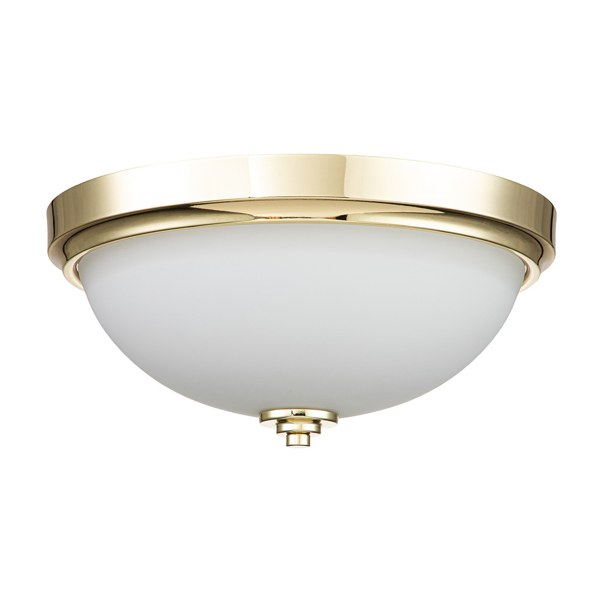 Plafonpolerowany mosiądz-biały okrągły 33,5cm Malibu 2xE27x60W IP44 Feiss