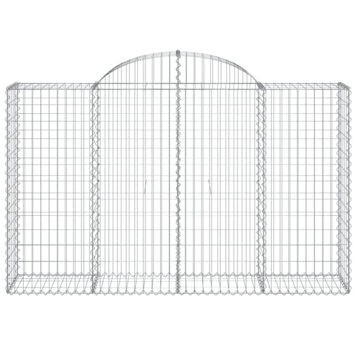 NNEVL Arched Gabion Baskets 2 pcs 200x50x120/140 cm Galvanised Iron