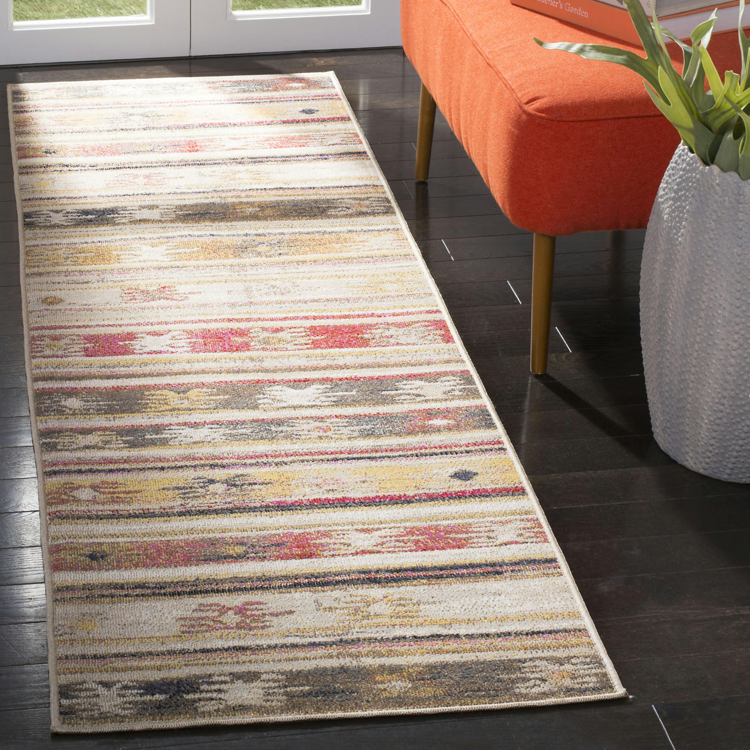 MONTAGE - Tapis interieur & exterieur en taupe & multicolore, 69 x 244 cm