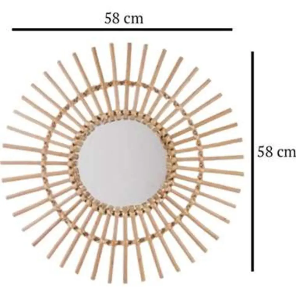 Atmosphera - Wandspiegel - Rotan - Naturel
