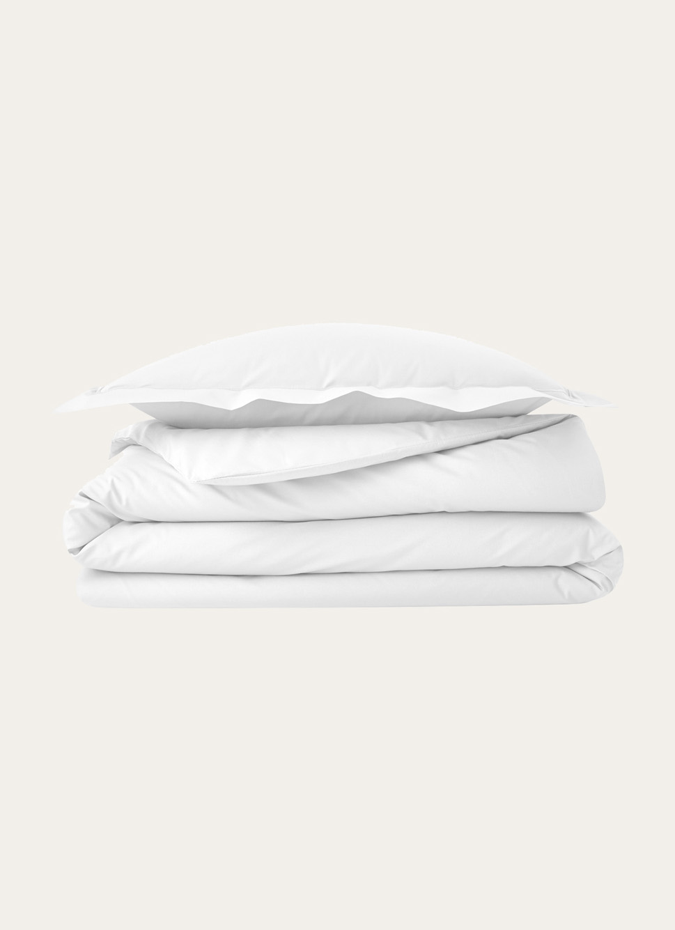 HOUSSE DE COUETTE UNIE EN PERCALE DE COTON BLANC