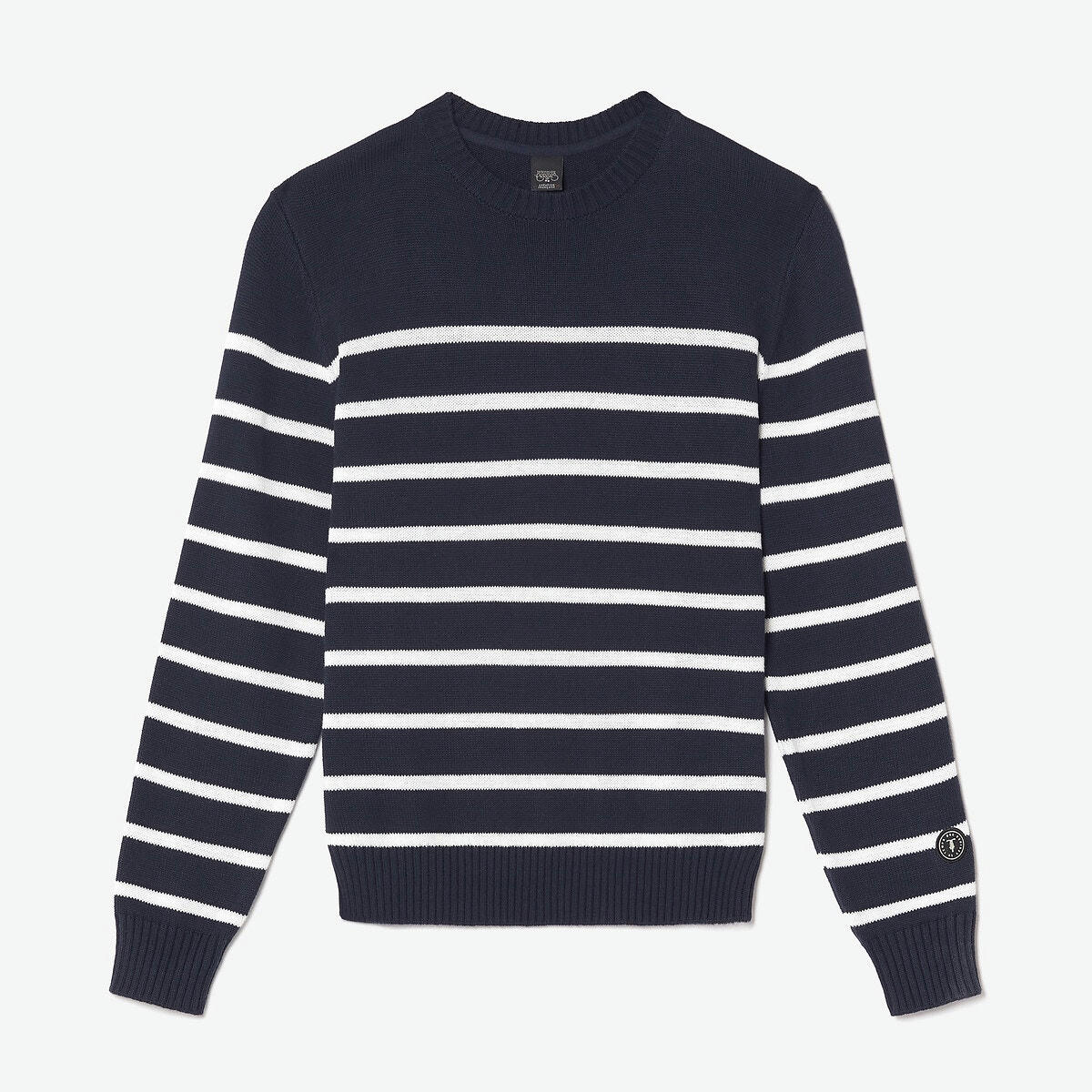 Pull col rond marinière Milor