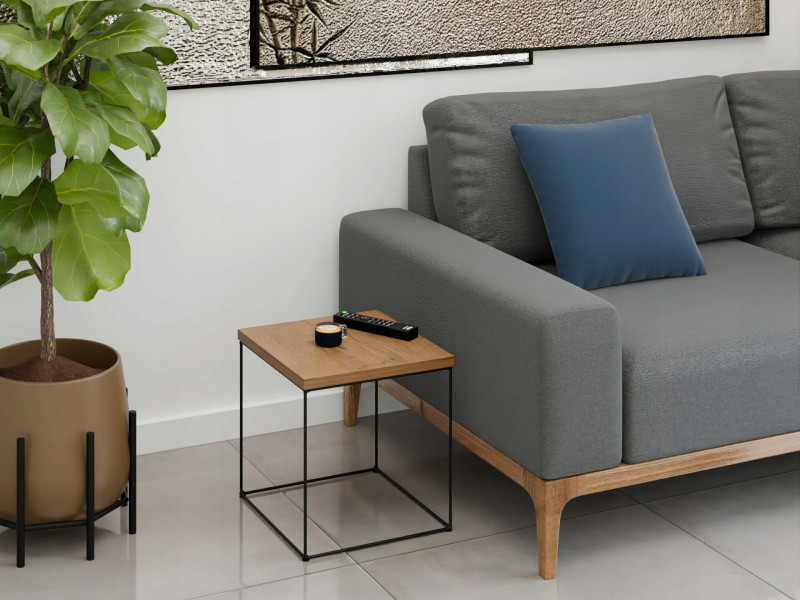 Kawowy Stoliczek Druciany Loft Industrial Czarny