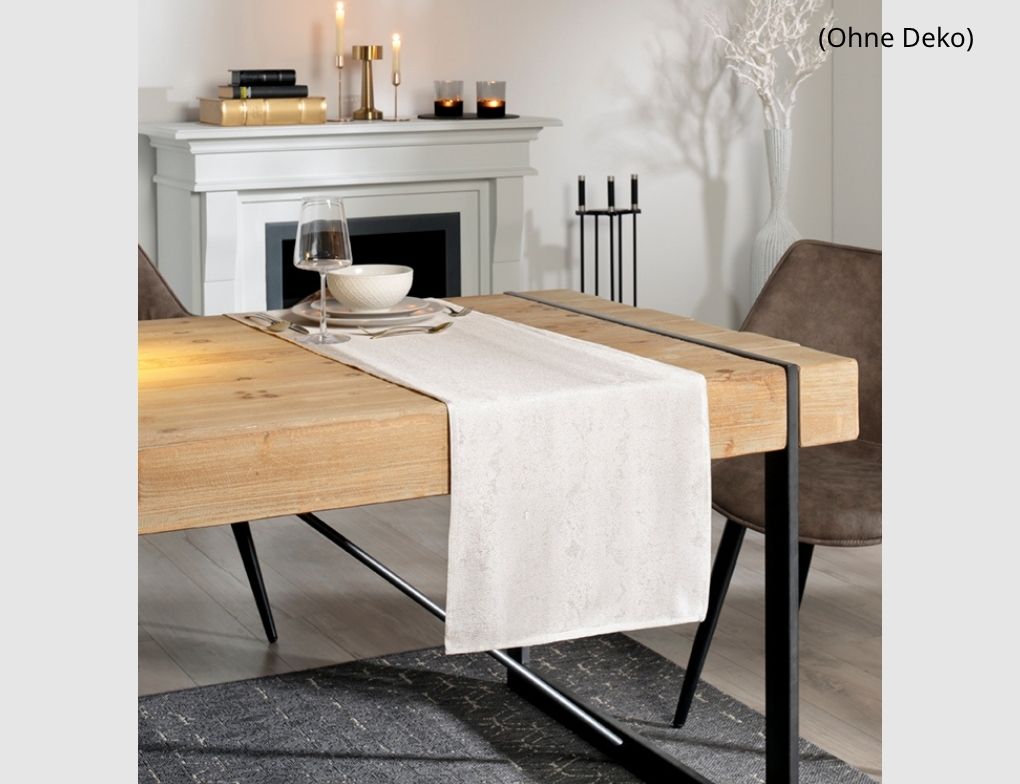 Tischläufer festlich Weiß, Silber