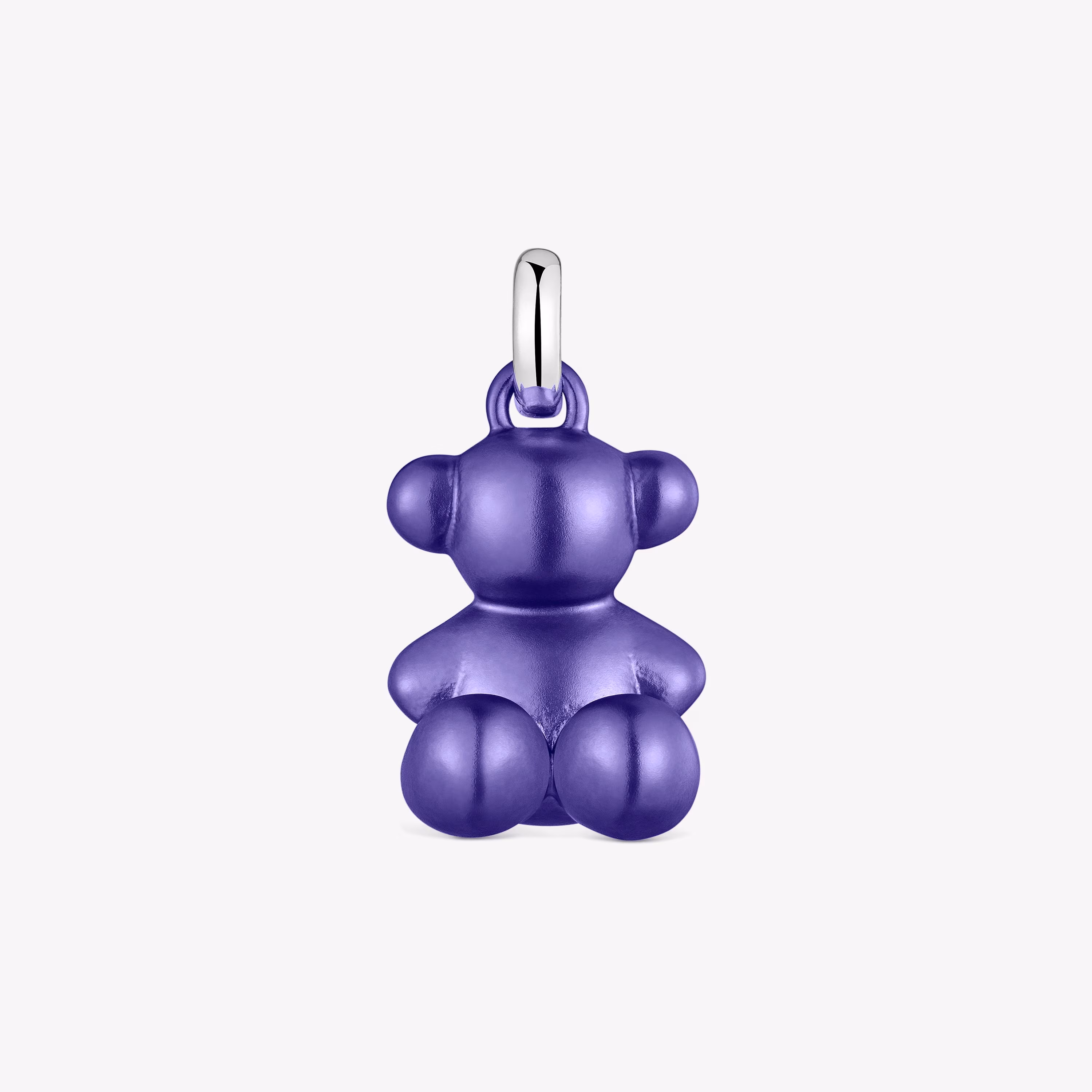 Colgante oso mediano de acero en color lila oscuro Bold Bear