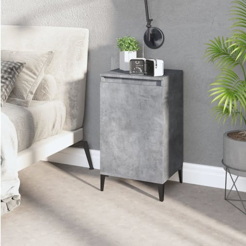 NNEVL Bedside Cabinet Concrete Grey 40x35x70 cm Engineered Wood