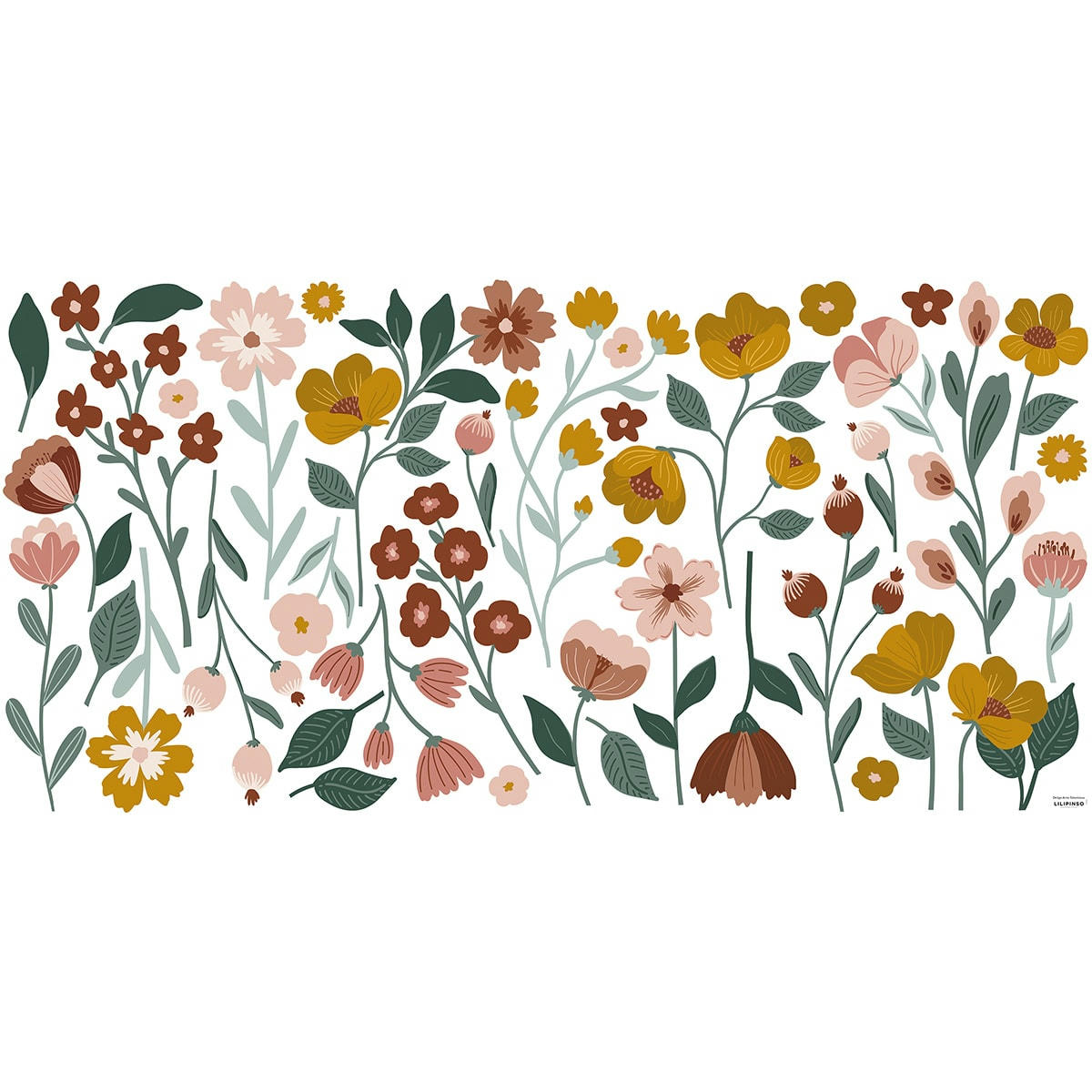 CAPUCINE - Stickers muraux grandes fleurs en vinyle mat multicolore