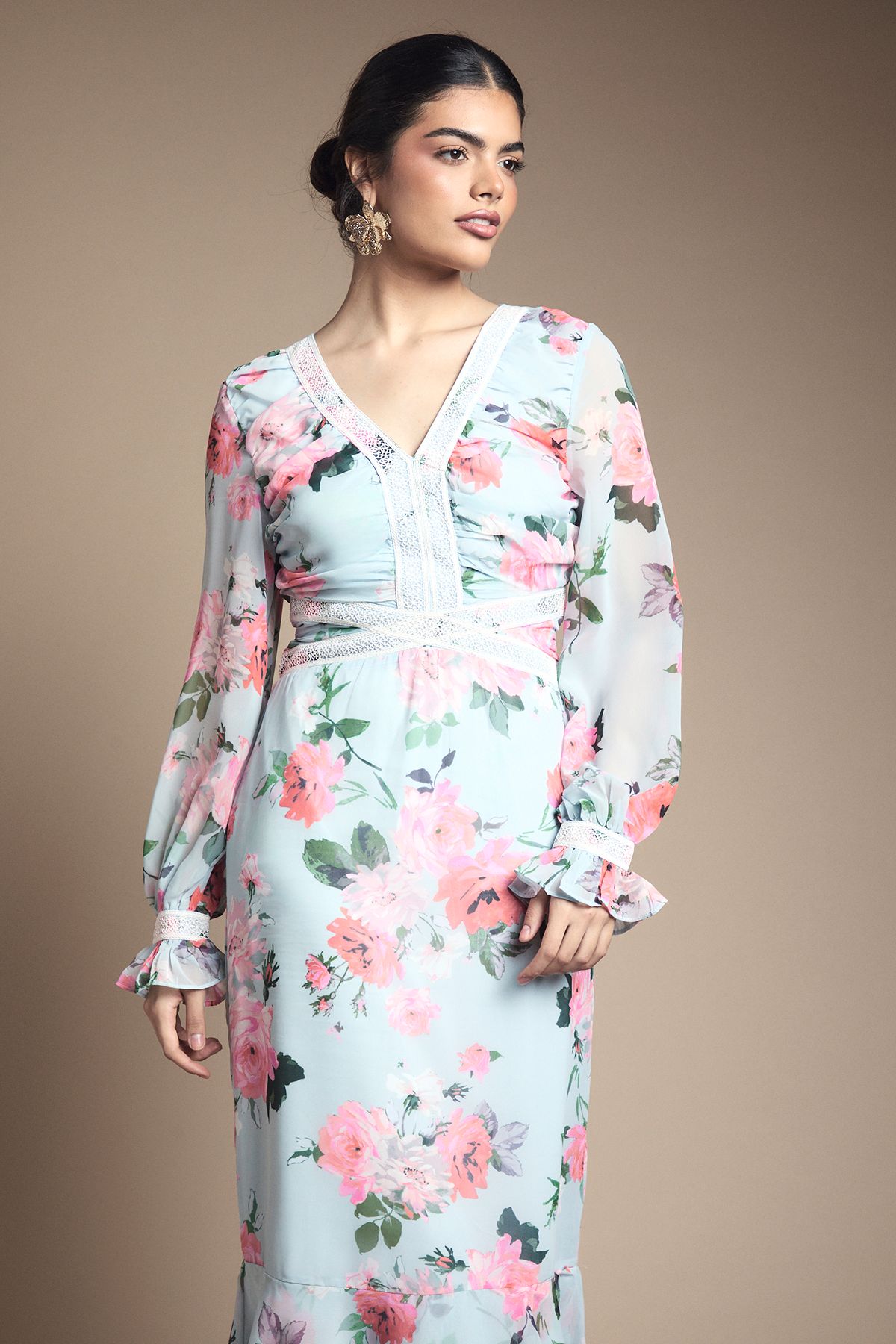Oasis Tiered Bias Midi Dress