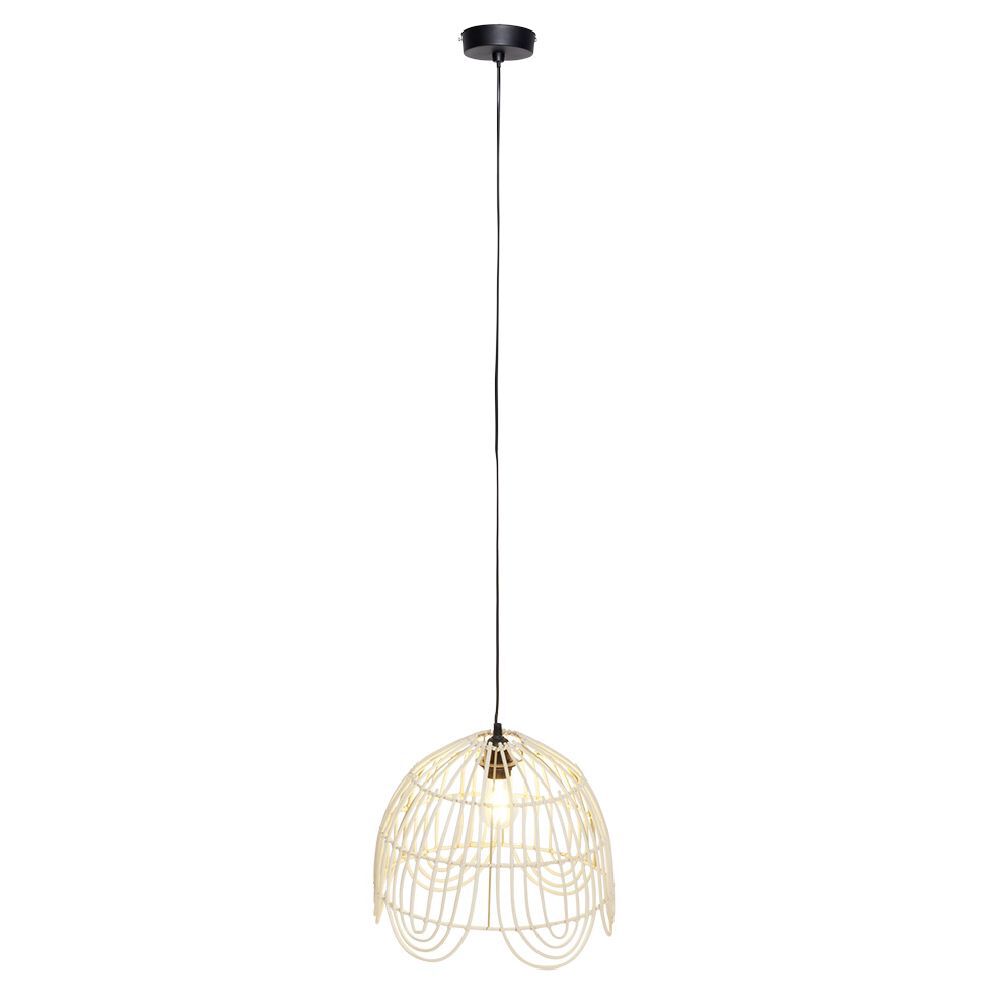 Luminaire à suspension filaire en rotin naturel