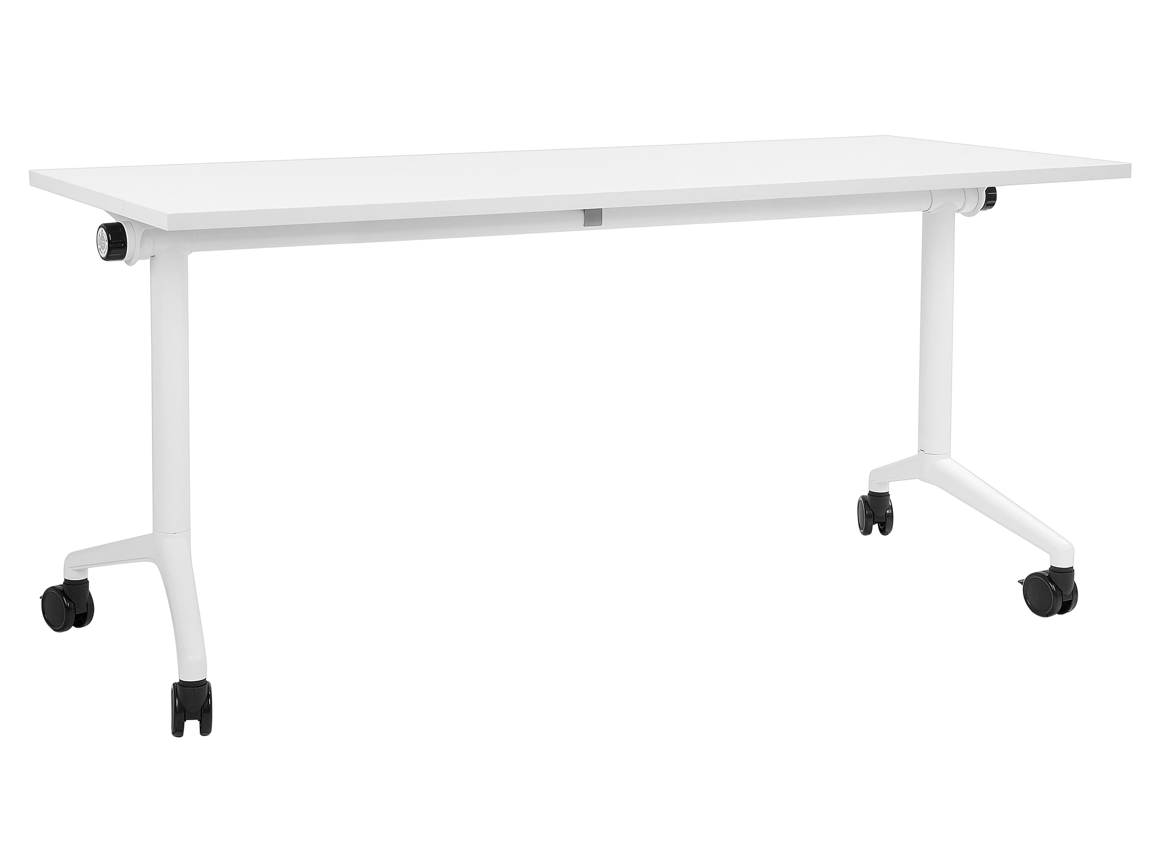 Foldable Office Desk CAVI White 120 cm 60 cm with Wheels