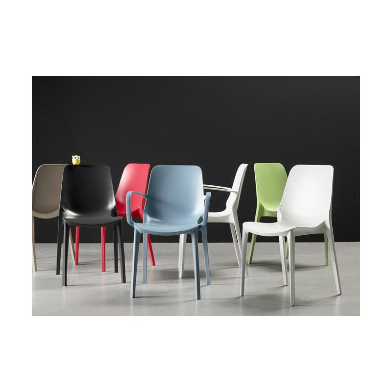 GINEVRA - Chaise design en plastique anthracite