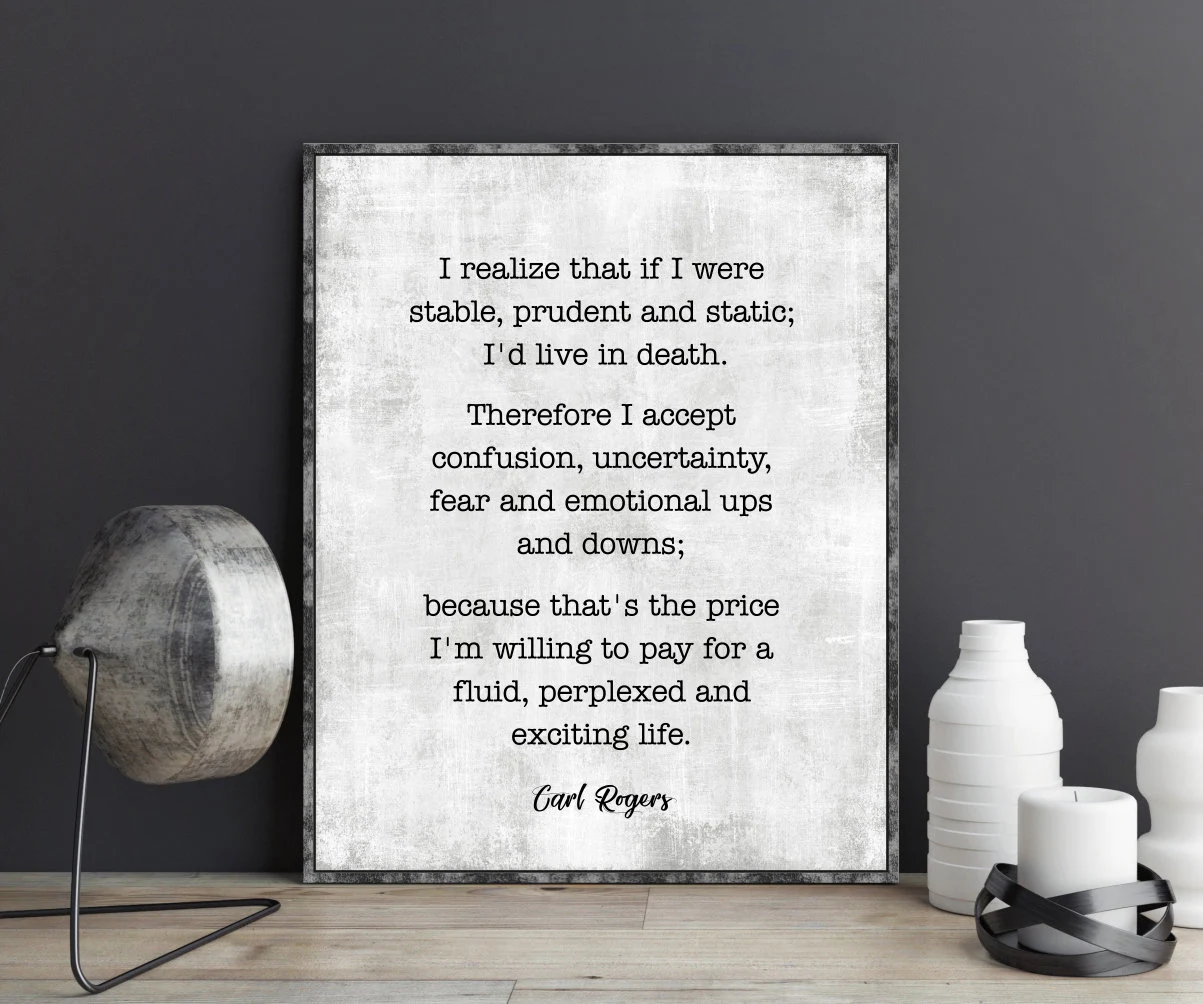 Therapist Office Decor Gift Carl Rogers Quote Therapy Counseling Social Worker Psychologist Counselor Work Graduation Wall Art Poster Print