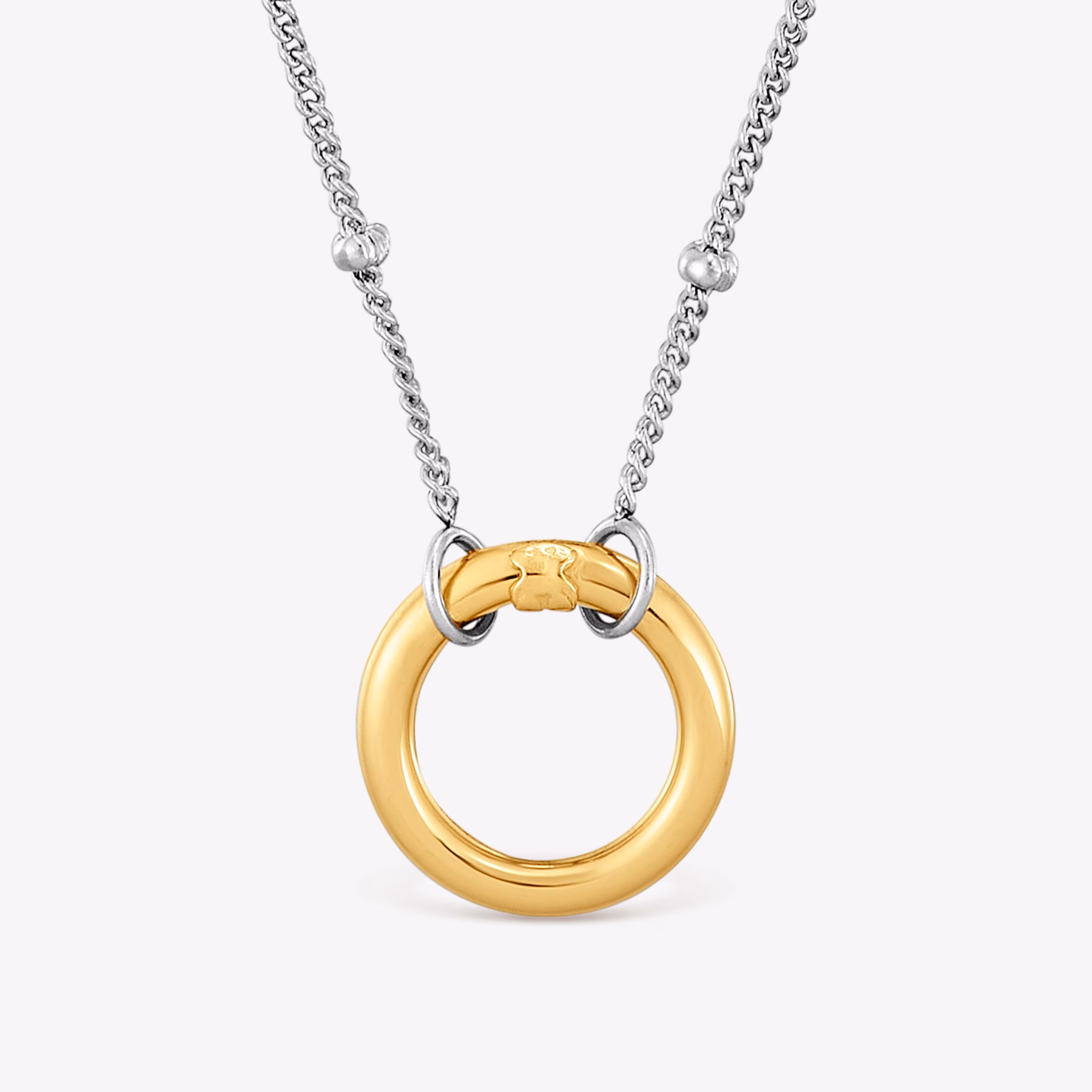 Collar corto de acero y anilla de oro Hold