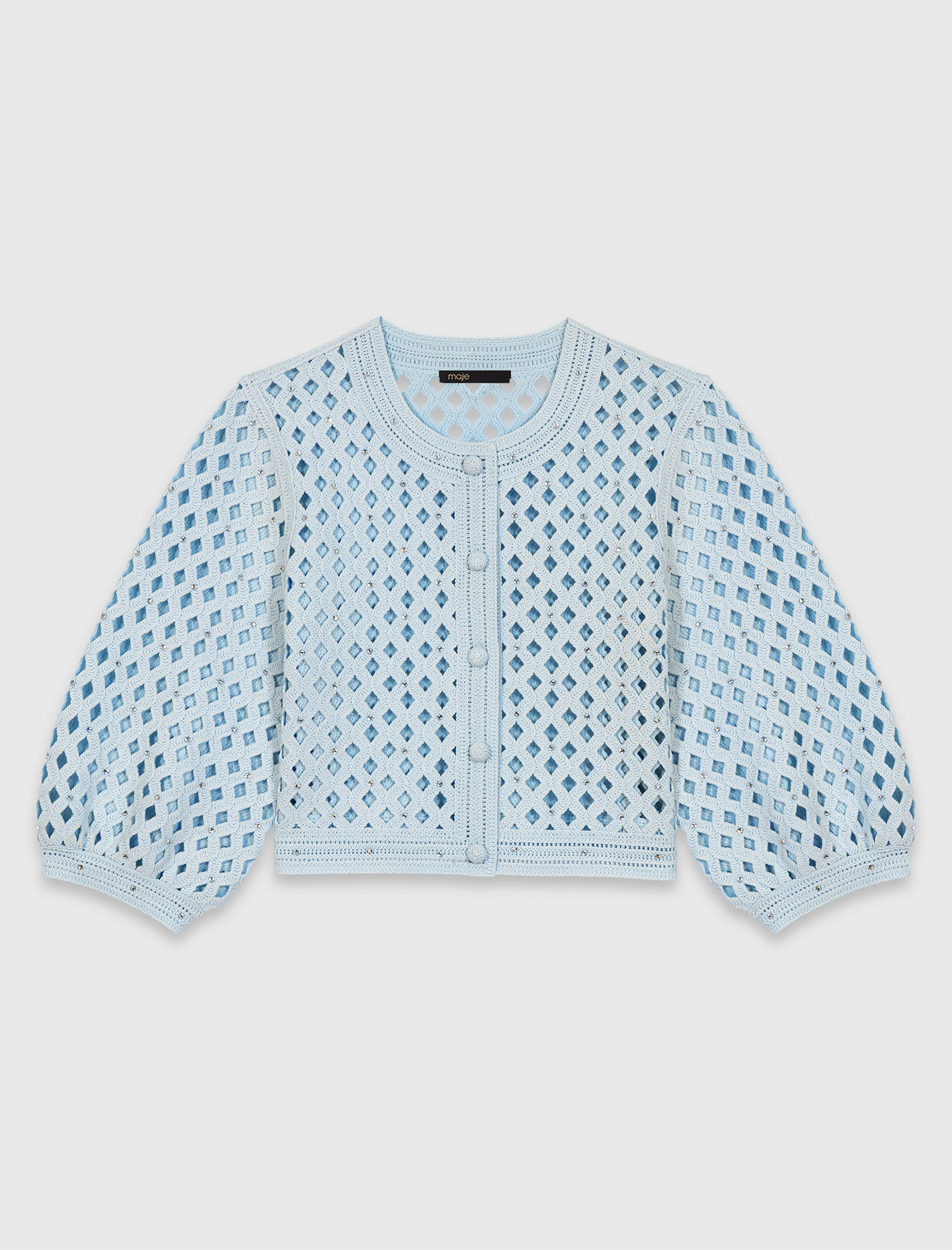 Cardigan en crochet strassé