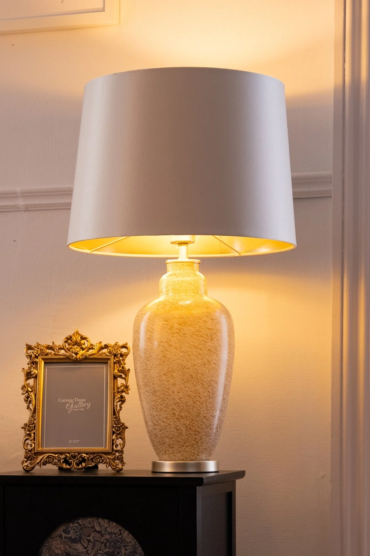 Golden Glass Swirl Lamp